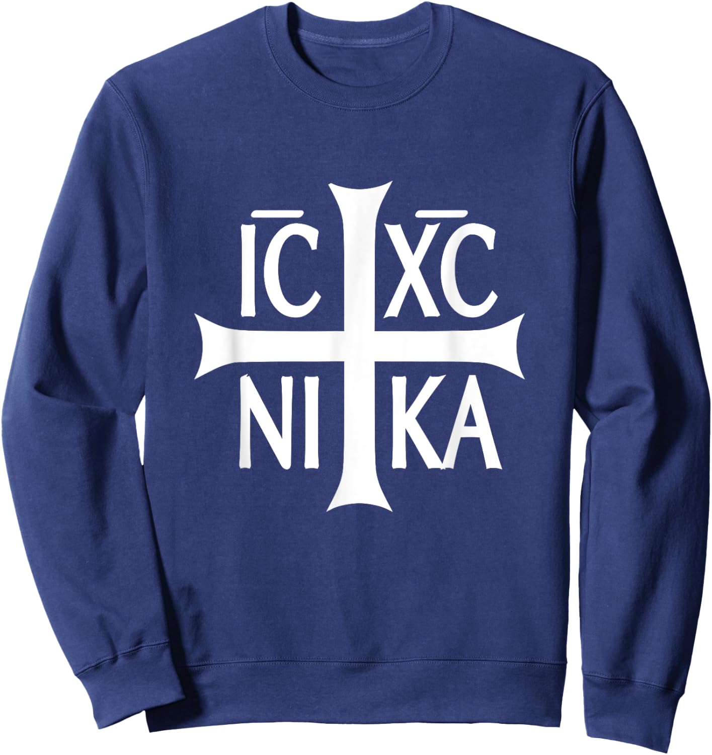IC XC NIKA Cross Eastern Christian Greek Shirt Sweatshirt - Sweatshirt | Navy