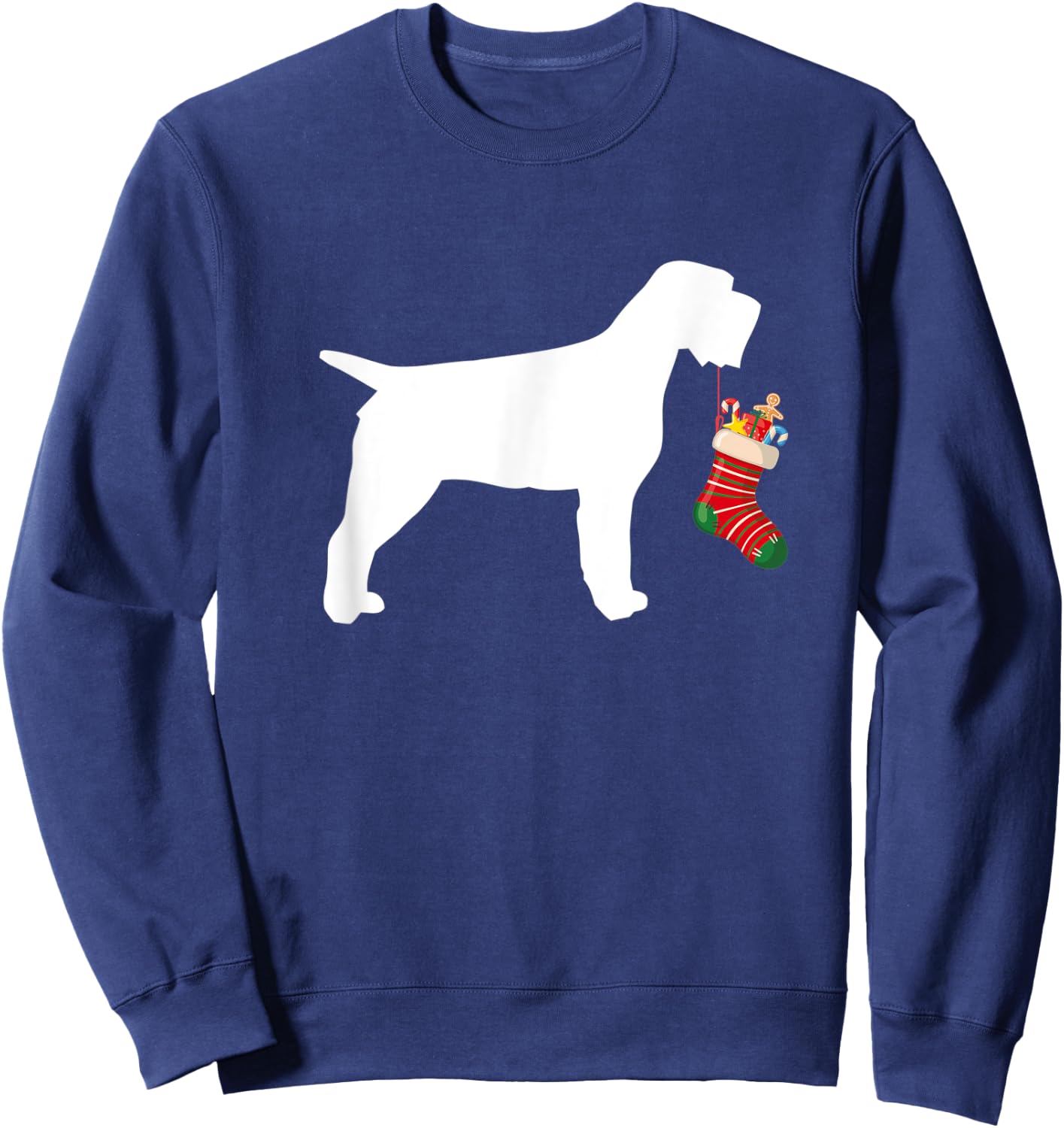 Wirehaired Pointing Griffon Christmas Stocking Stuffer Dog Men Women Kids Sweatshirt - Sweatshirt | Navy