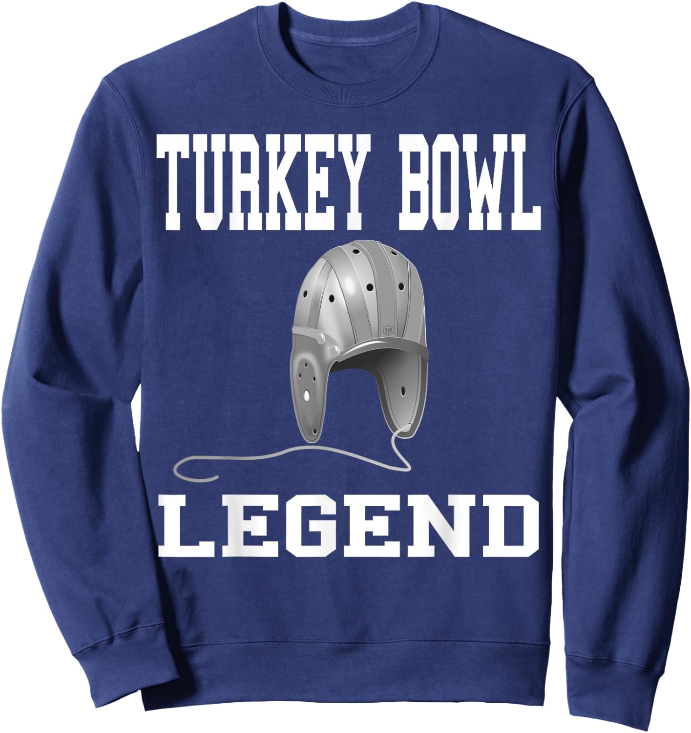 Thanksgiving Turkey Bowl Vintage Football Helmet Sweatshirt - Sweatshirt | Navy