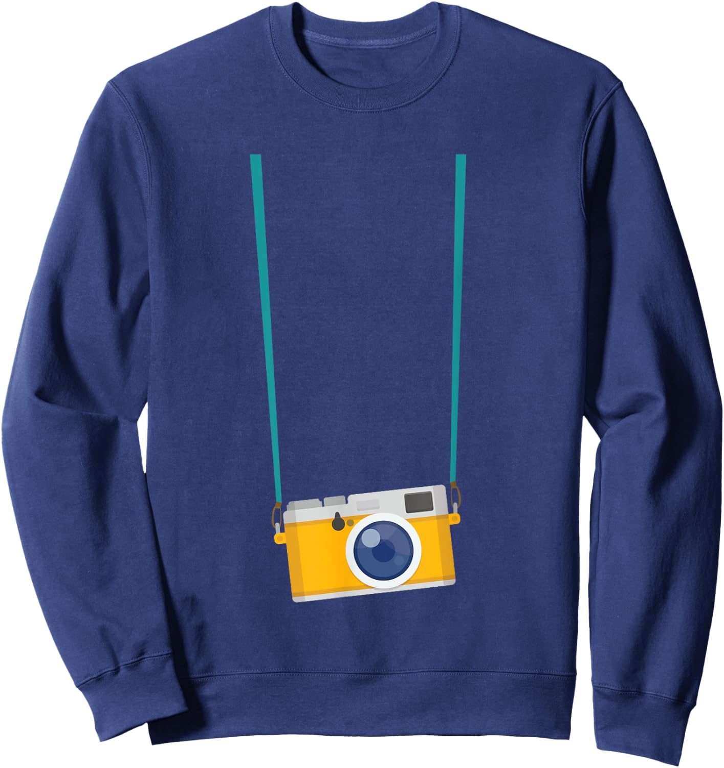 Fake Tourist Camera Graphic - Holiday Vacation Photographer Sweatshirt - Sweatshirt | Navy