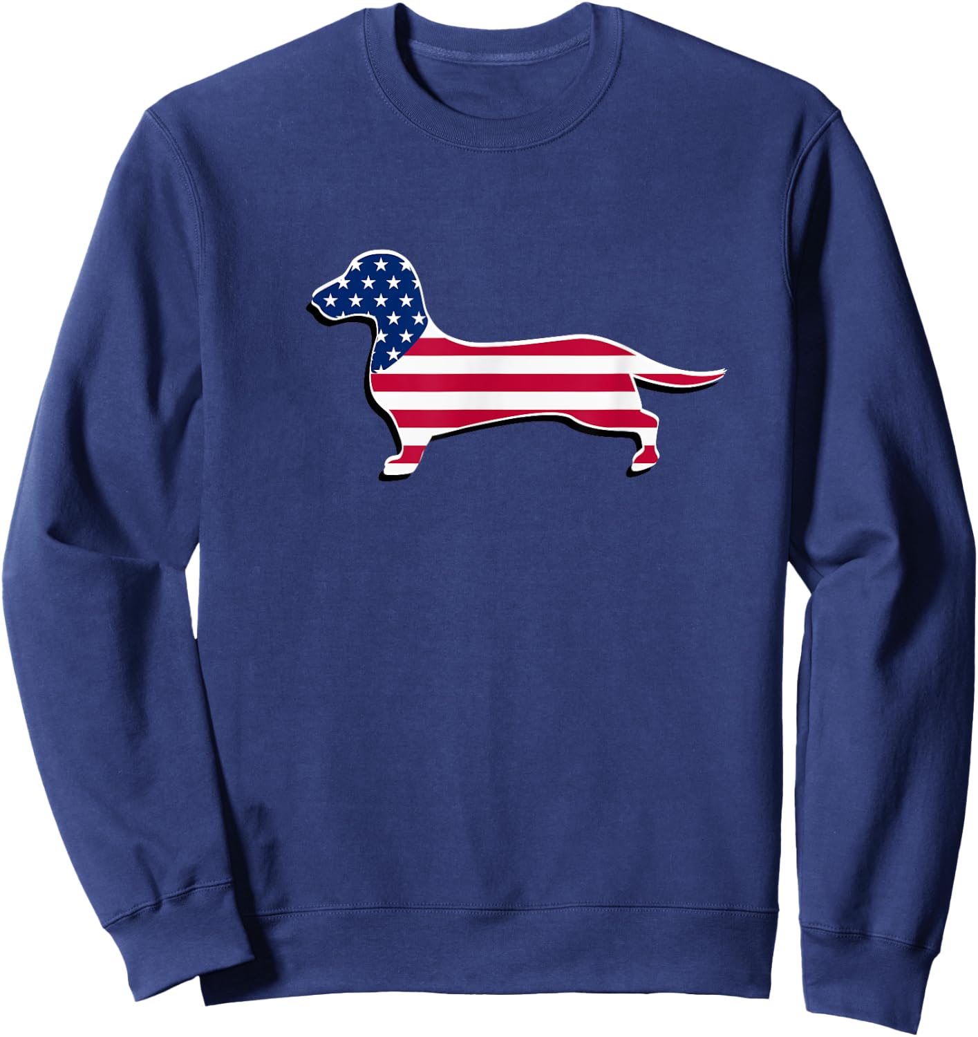 Dachshund Dog - American USA Flag Patriotic 4th Of July Sweatshirt - Sweatshirt | Navy