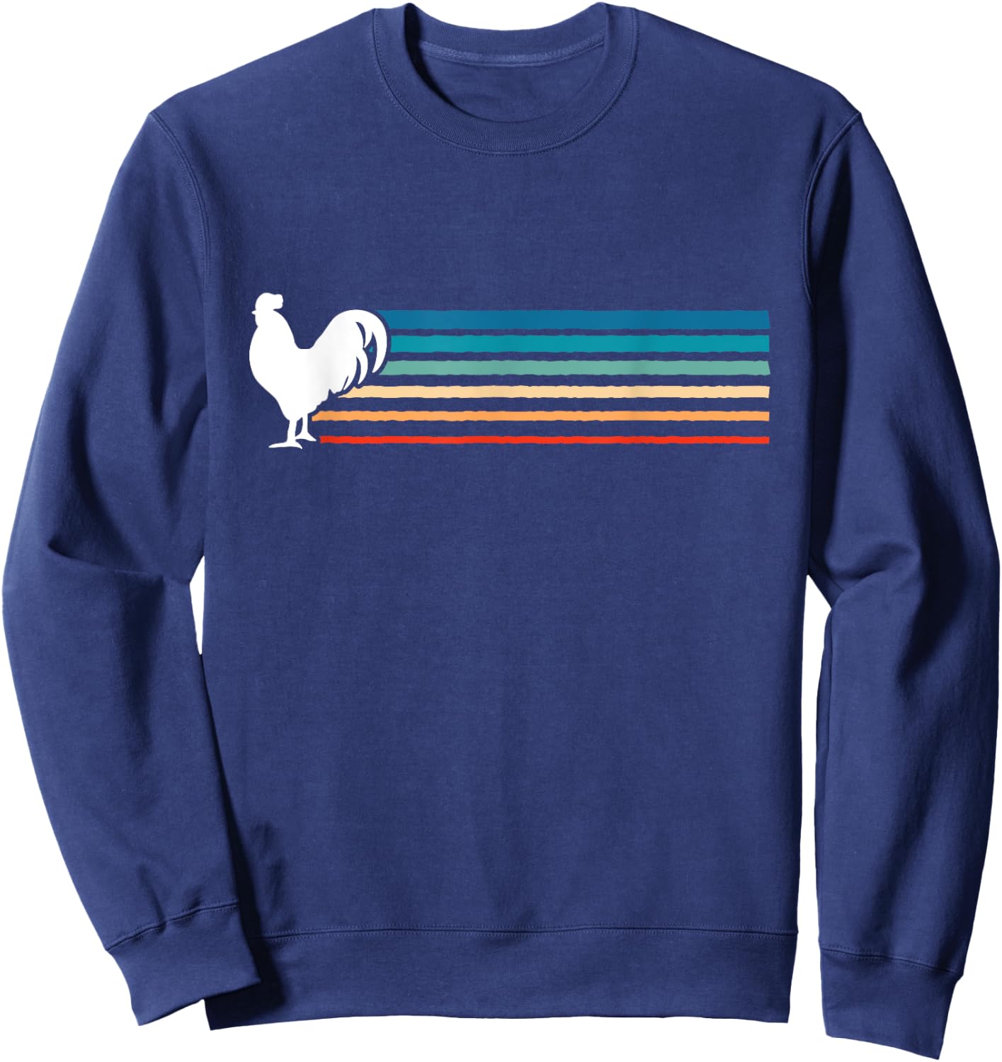 France Rainbow Rooster - Funny Retro Animal Sweatshirt - Sweatshirt | Navy