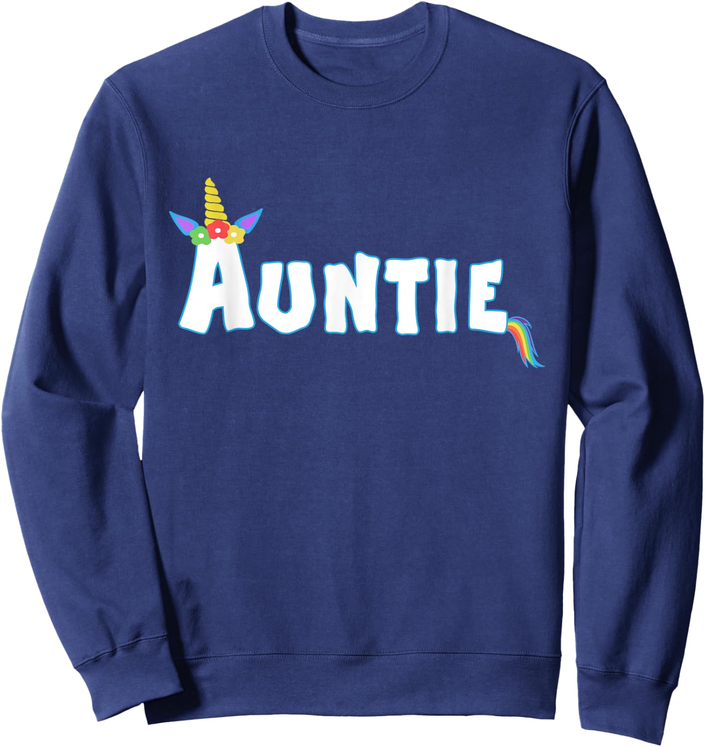 Unicorn Birthday Girl Funny Auntie Aunt Family Matching Sweatshirt - Sweatshirt | Navy
