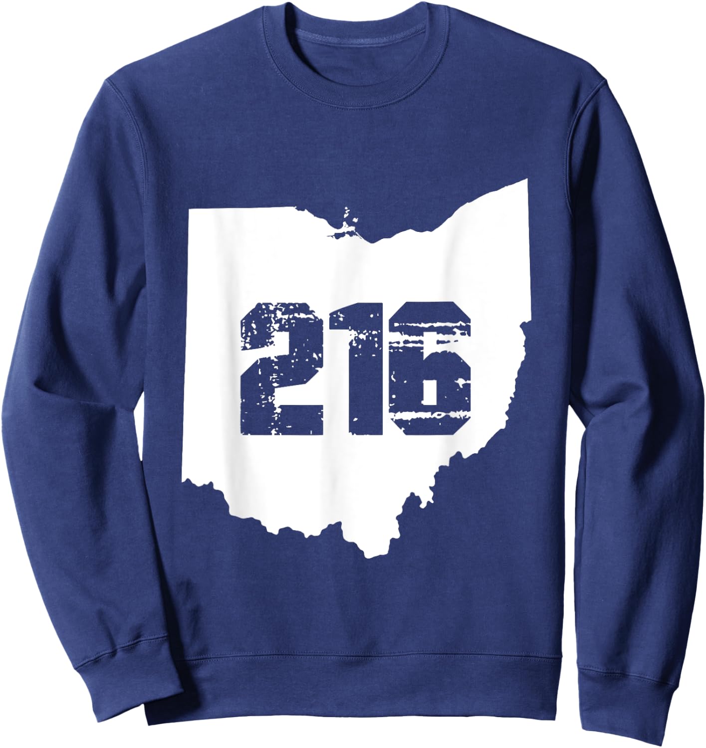 Cleveland Ohio 216 Area Code Number Sweatshirt - Sweatshirt | Navy