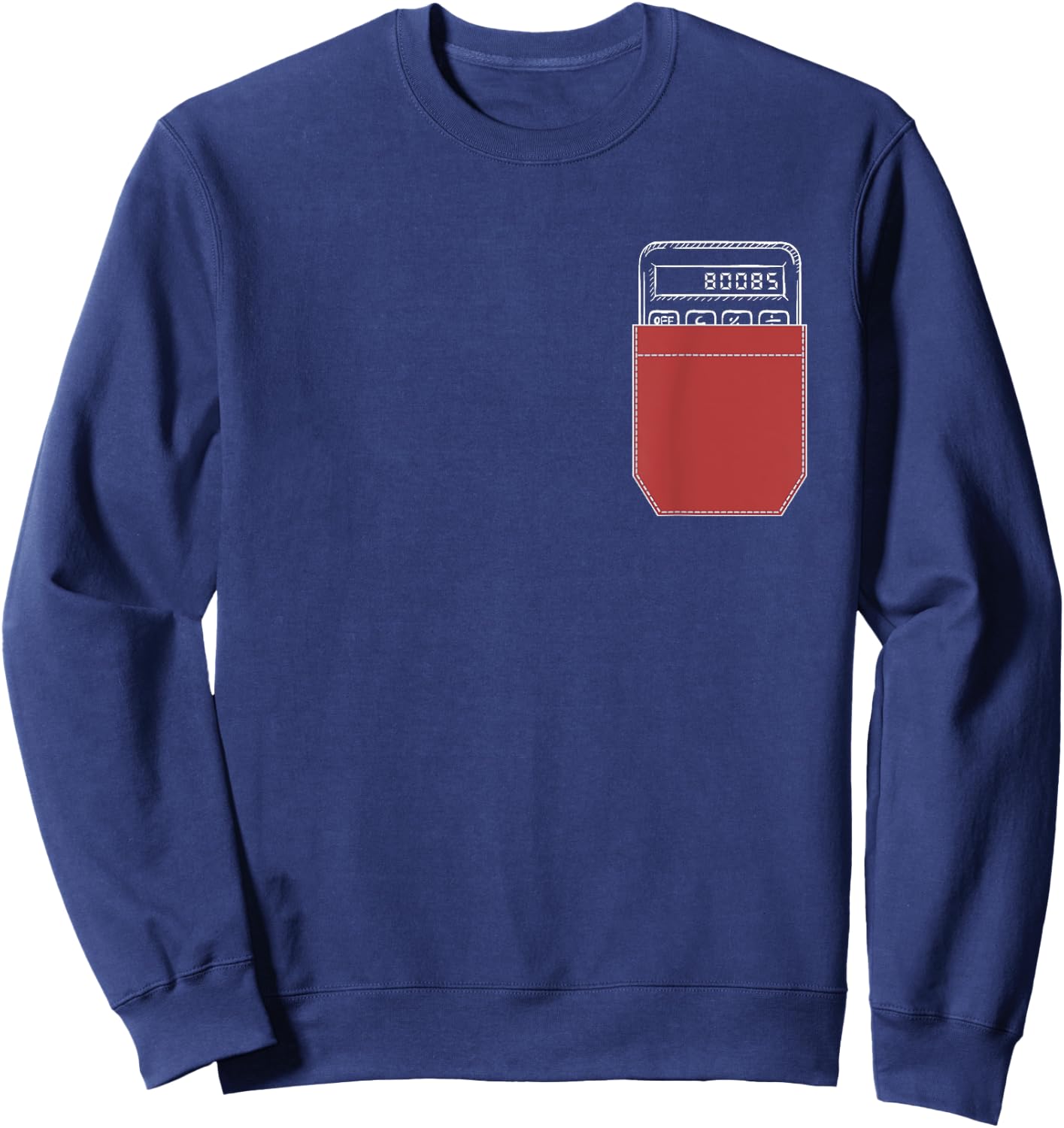 Pocket Calculator 80085 Funny Retro Sweatshirt - Sweatshirt | Navy