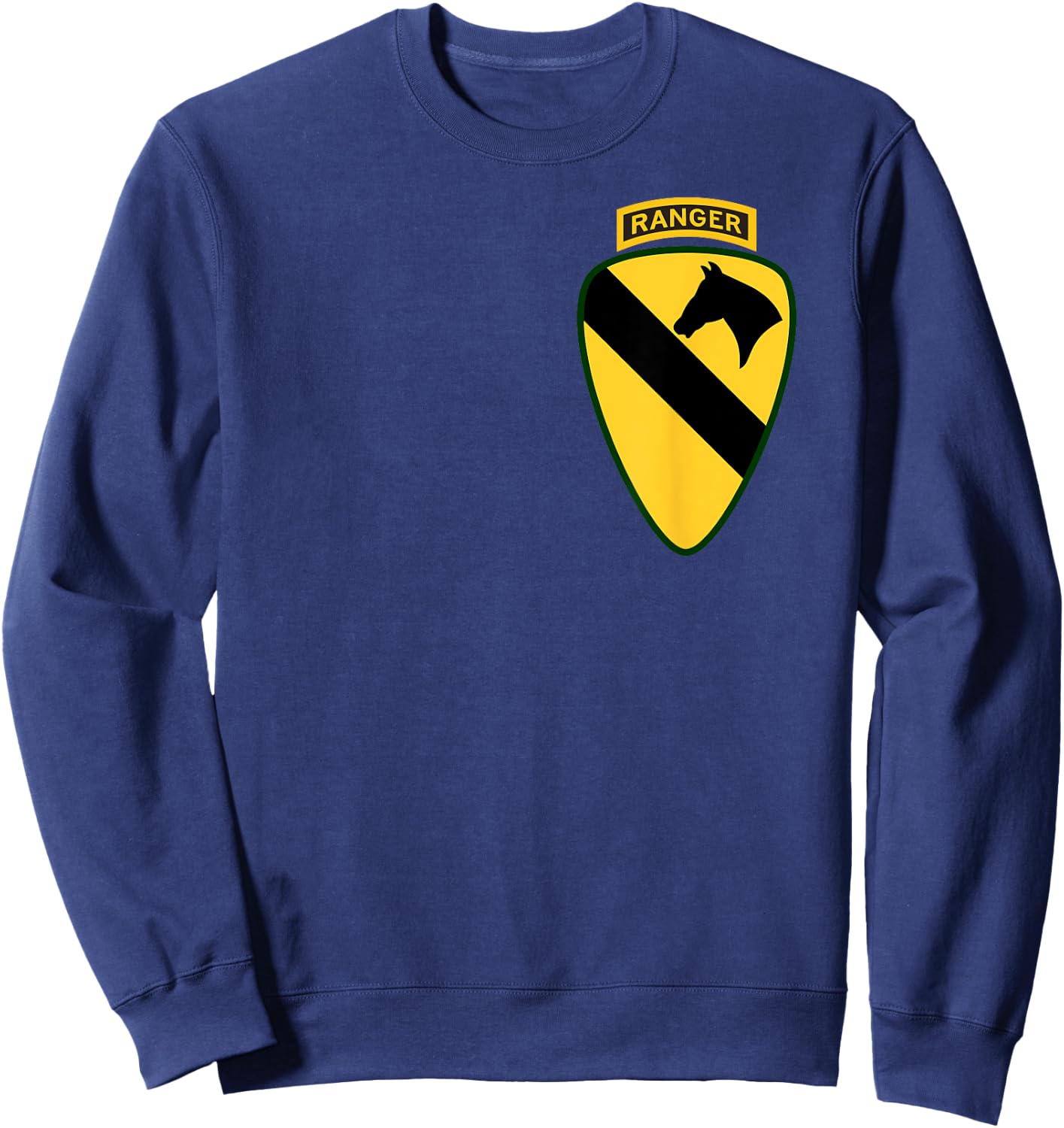 1st Cavalry Division Shirt - 1st CAV Shirt Ranger Tab 1.5x Sweatshirt - Sweatshirt | Navy