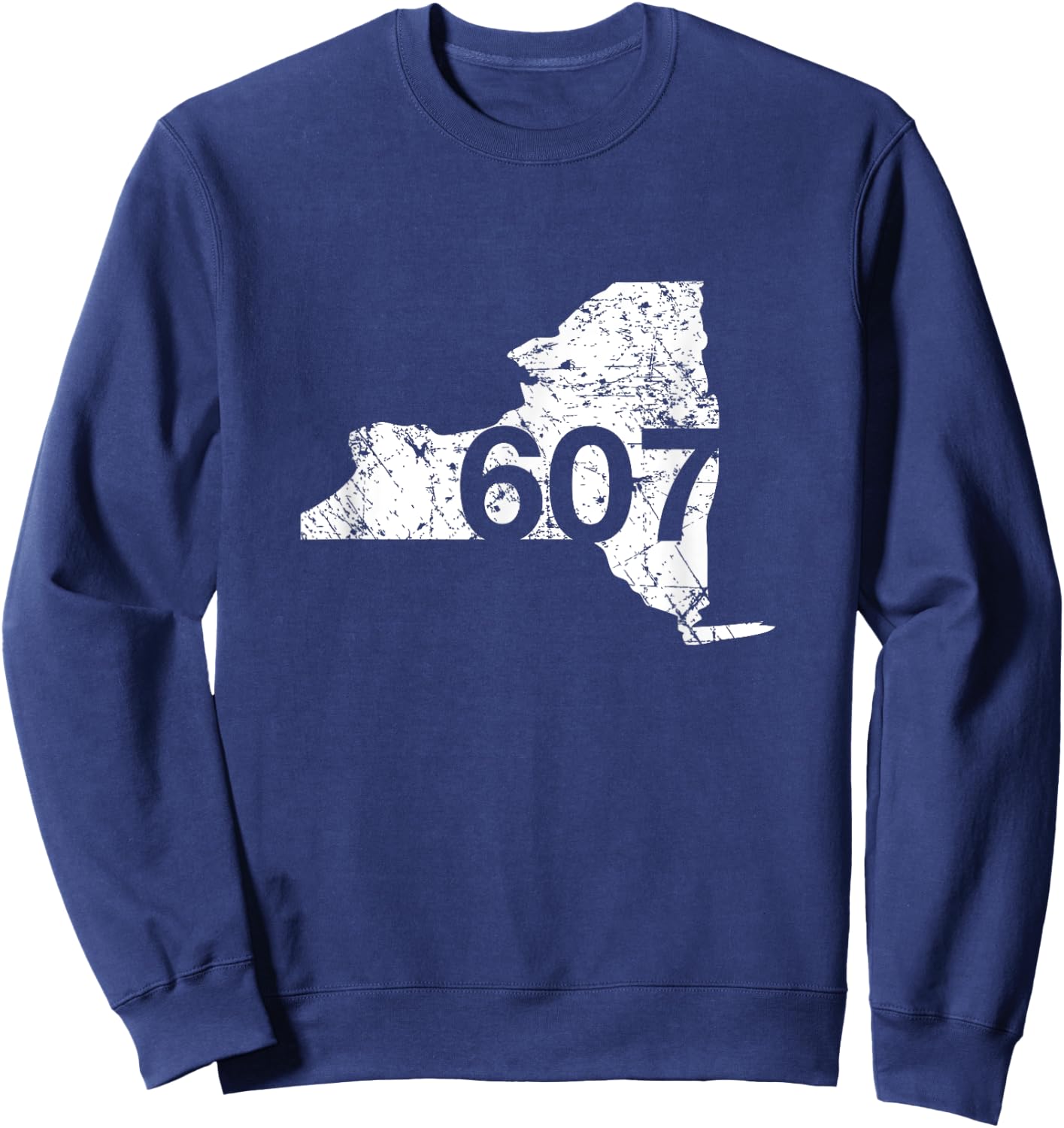 Ithaca Area Code 607 Shirt, New York Souvenir Gift Sweatshirt - Sweatshirt | Navy