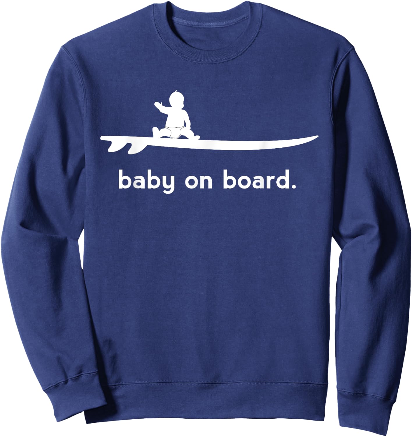 Baby on Surfboard Board Surfer Baby Sweatshirt - Sweatshirt | Navy