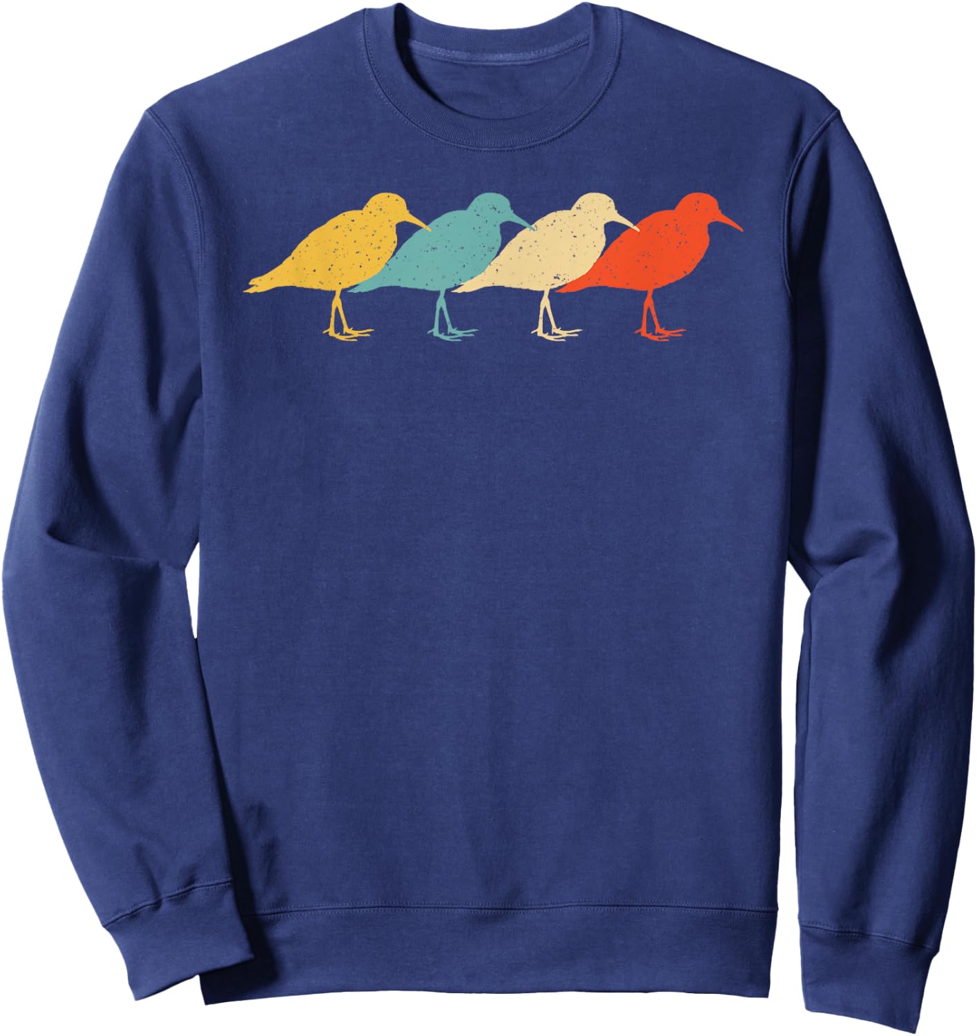 Dunlin Vintage Retro Sandpiper Bird Wader Lover 60s 70s Gift Sweatshirt - Sweatshirt | Navy