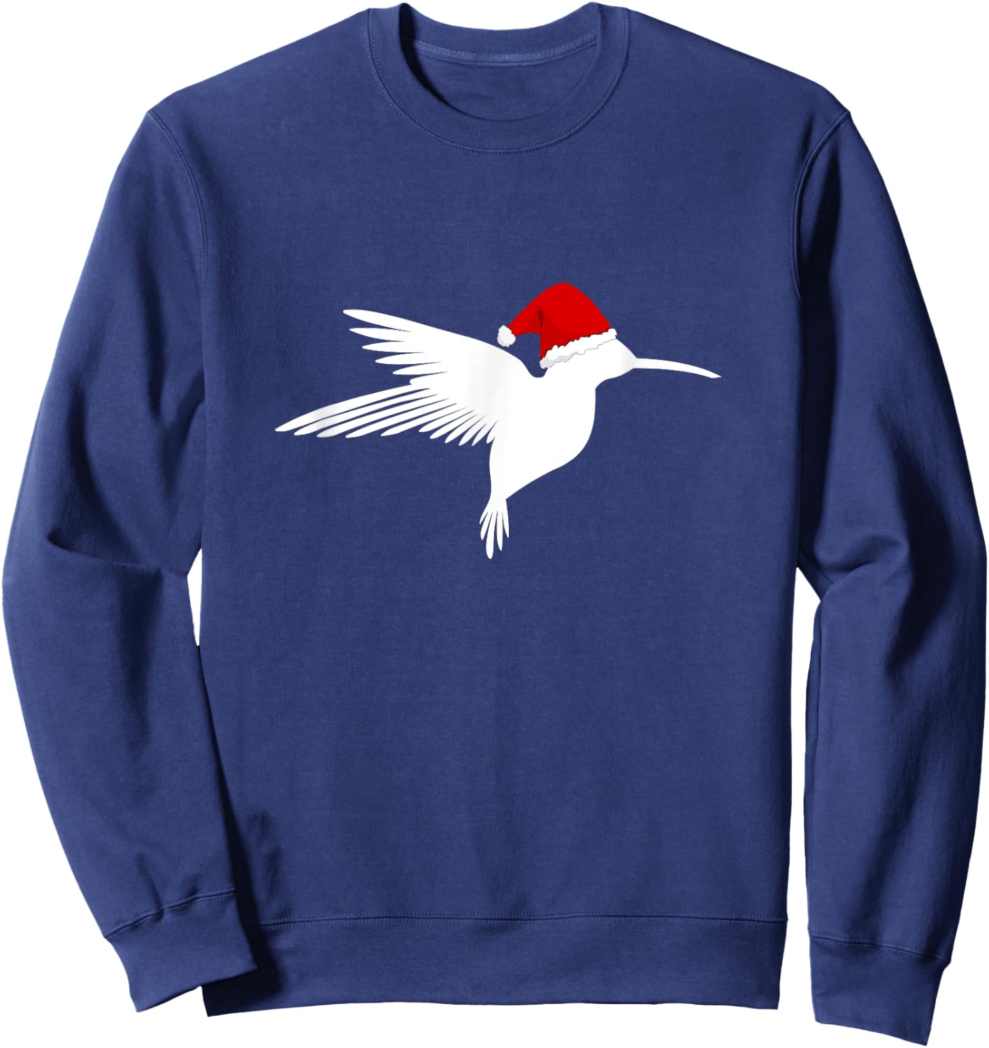 Christmas Hummingbird Shirt Santa Hat Bird Lover Sweatshirt - Sweatshirt | Navy