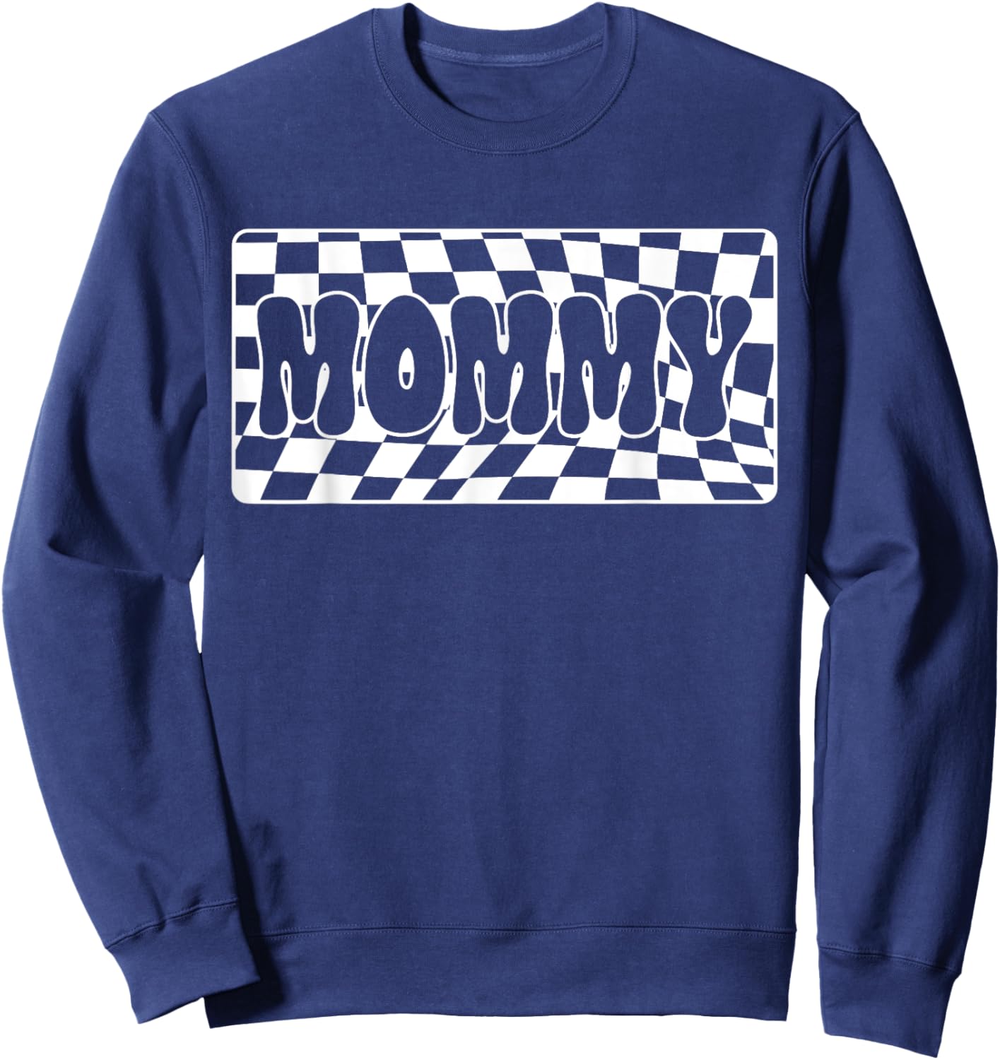 Retro Mommy Checkered Family Cool Matching Sweatshirt - Sweatshirt | Navy