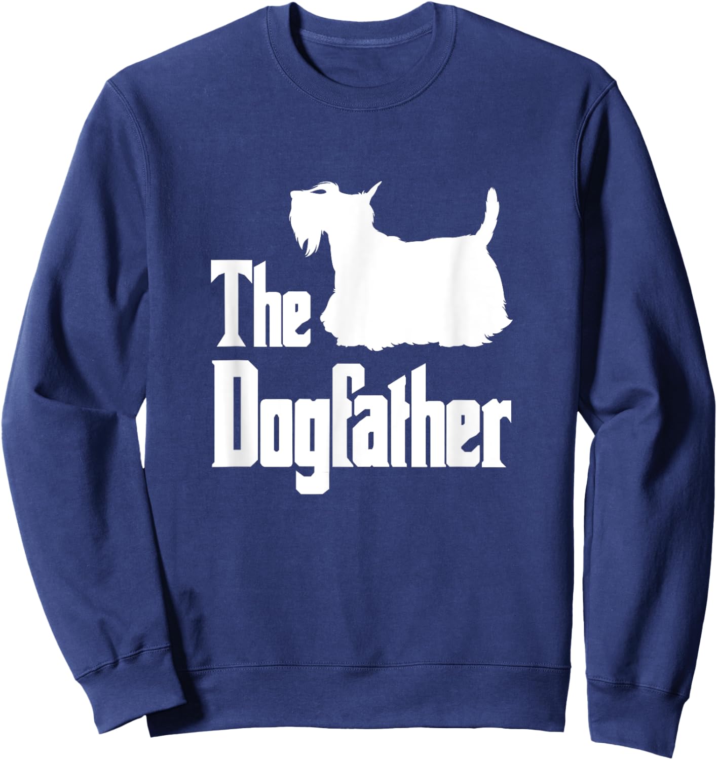 The Dogfather , Scottish Terrier silhouette, dog gift Sweatshirt - Sweatshirt | Navy