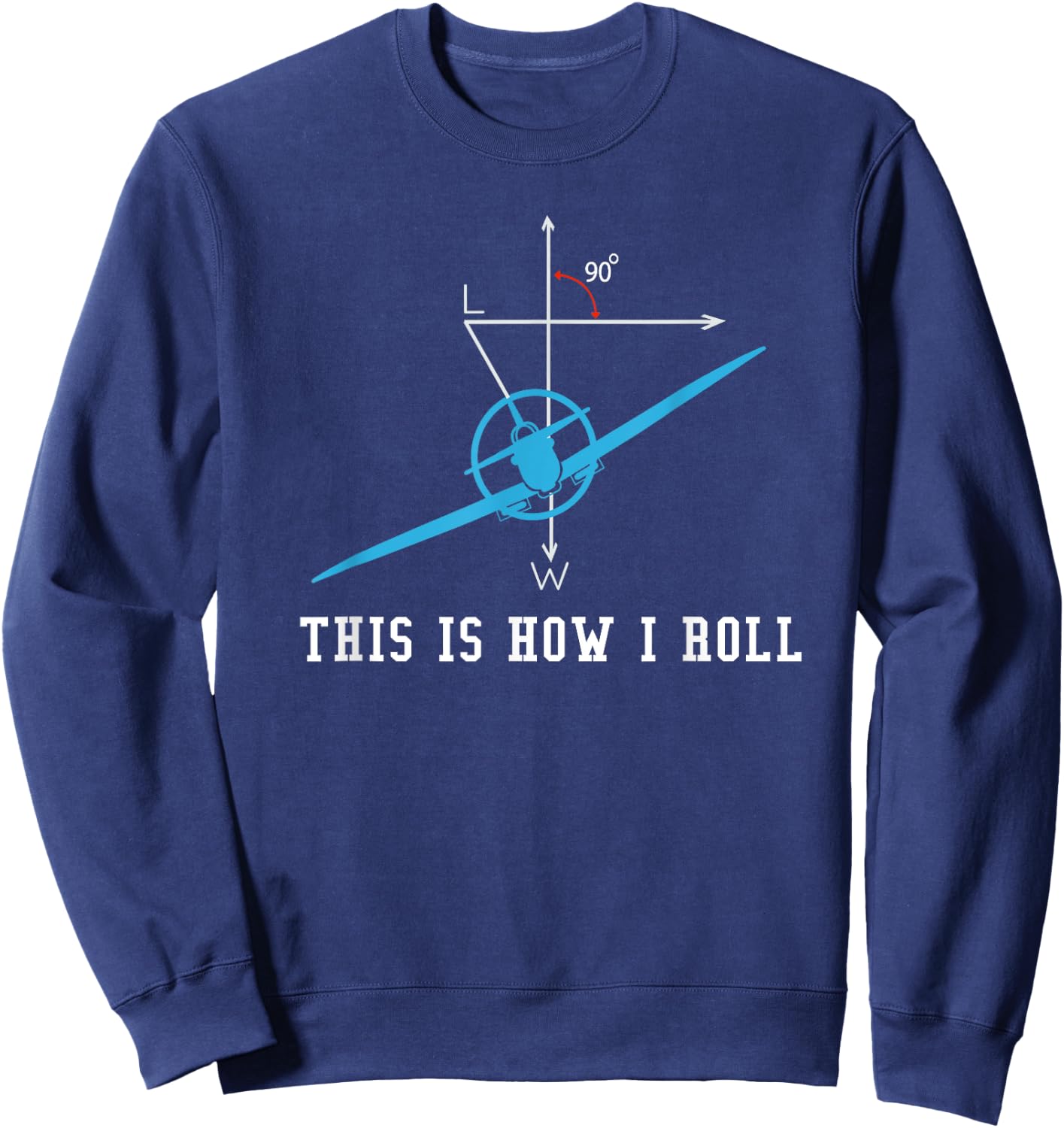 Airplane Aircraft This Is How I Roll Sweatshirt - Sweatshirt | Navy