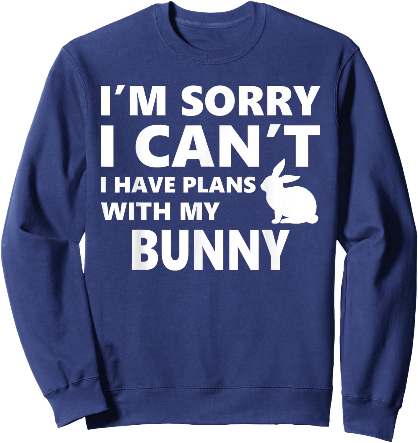 Sorry I Can't I Have Plans With My Bunny: Pet Lover Sweatshirt - Sweatshirt | Navy