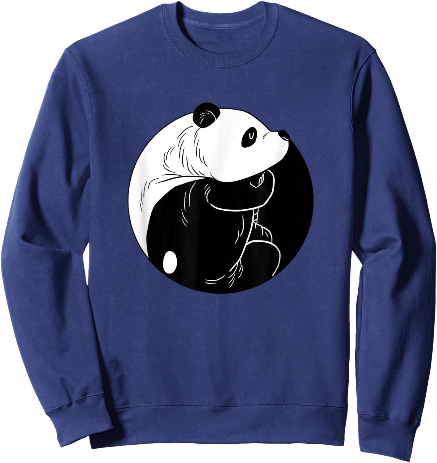 Panda Yin Yang Funny Harmony Balance Humor Animal Puns Gift Sweatshirt - Sweatshirt | Navy