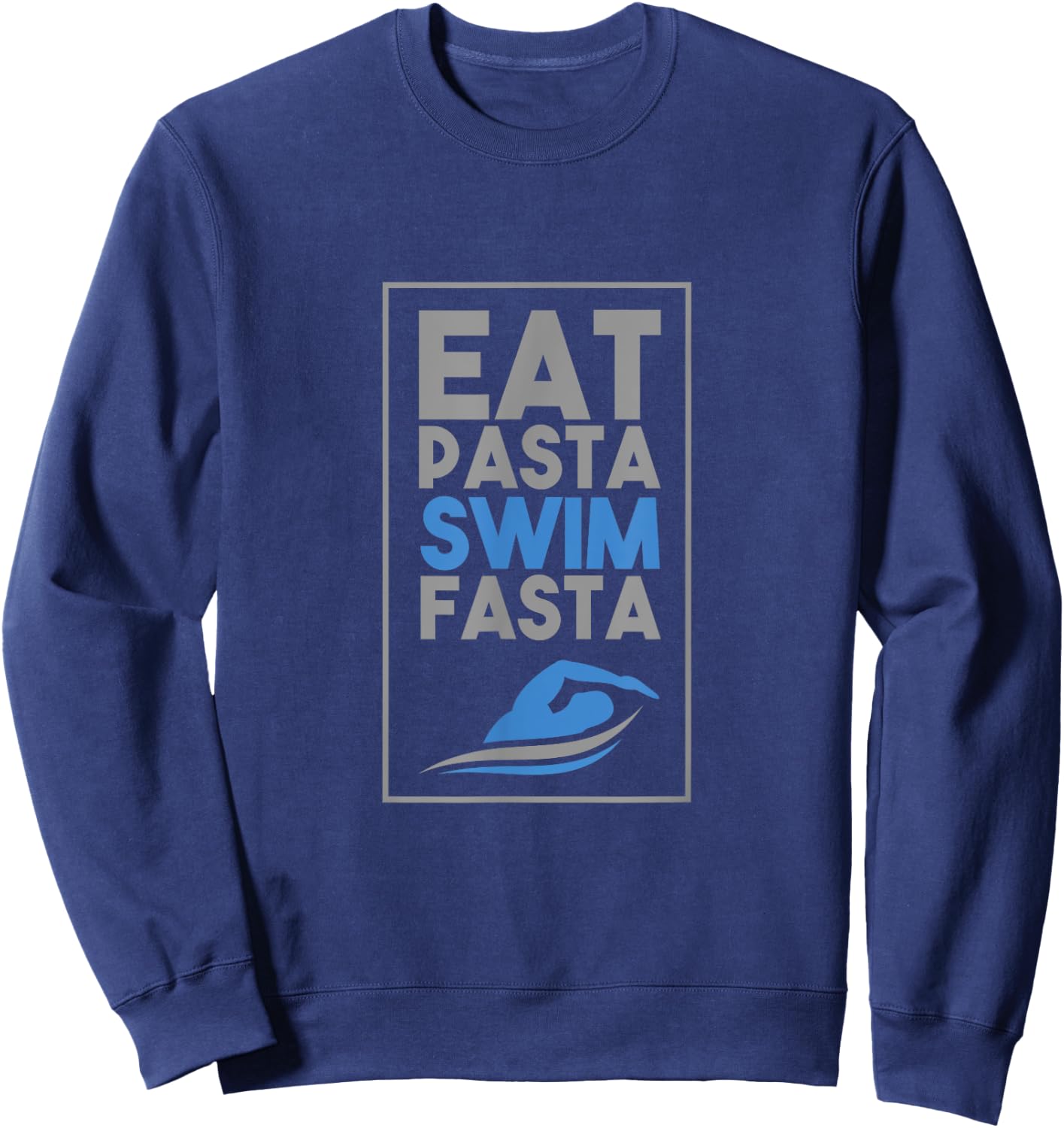 UAB KIDKIS Kids Black Small Classic Fit Modern Short Sleeve Pasta Swim Fasta Funny Swimmer Swimming Gift Sweatshirt - Sweatshirt | Navy