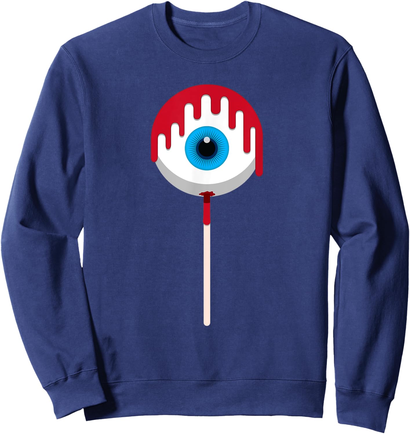 Halloween Eye Candy - Bloody Creepy Eyeball Lollipop T Shirt Sweatshirt - Sweatshirt | Navy