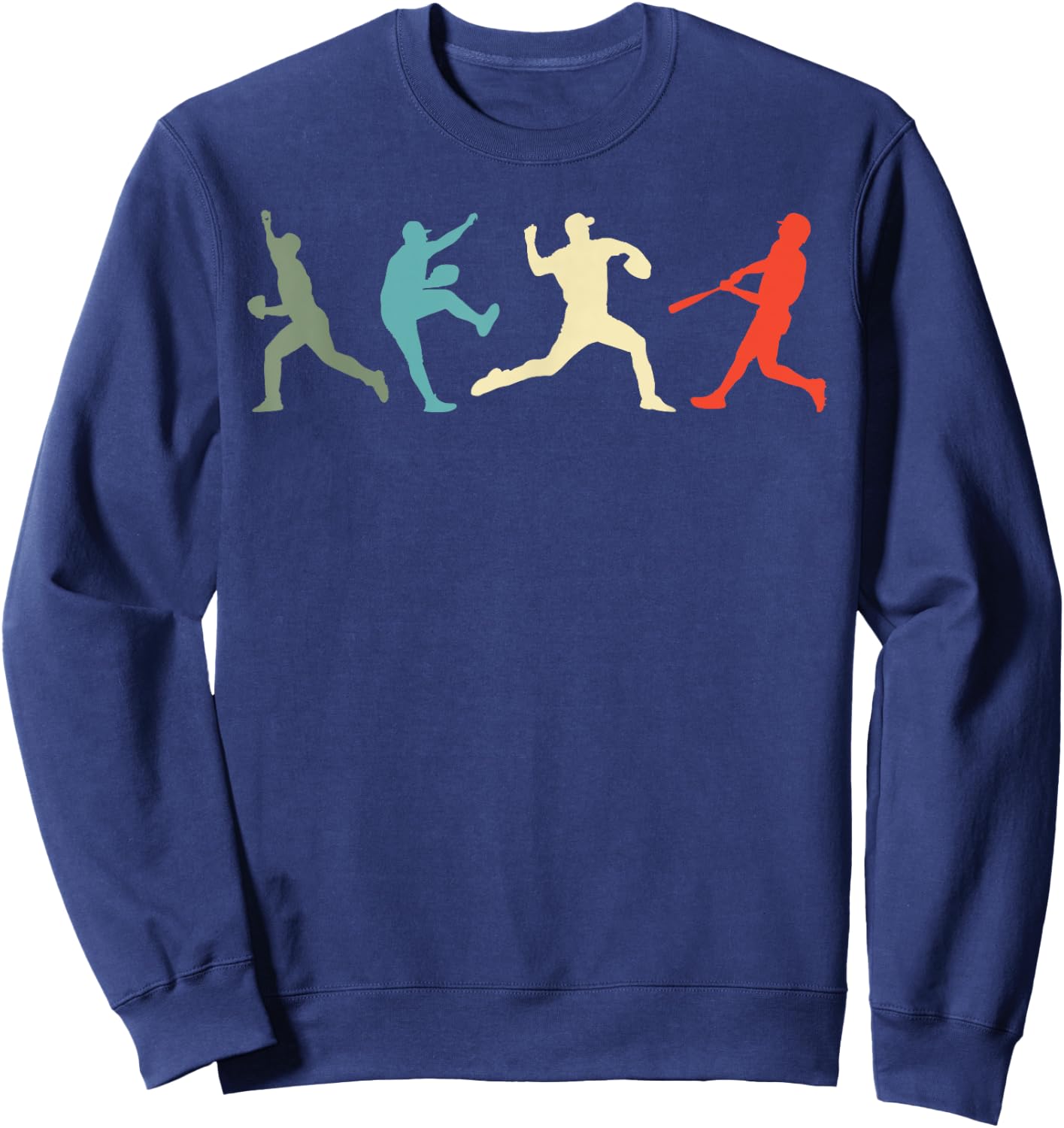 Baseball Vintage Catcher Pitcher Batter Sweatshirt - Sweatshirt | Navy