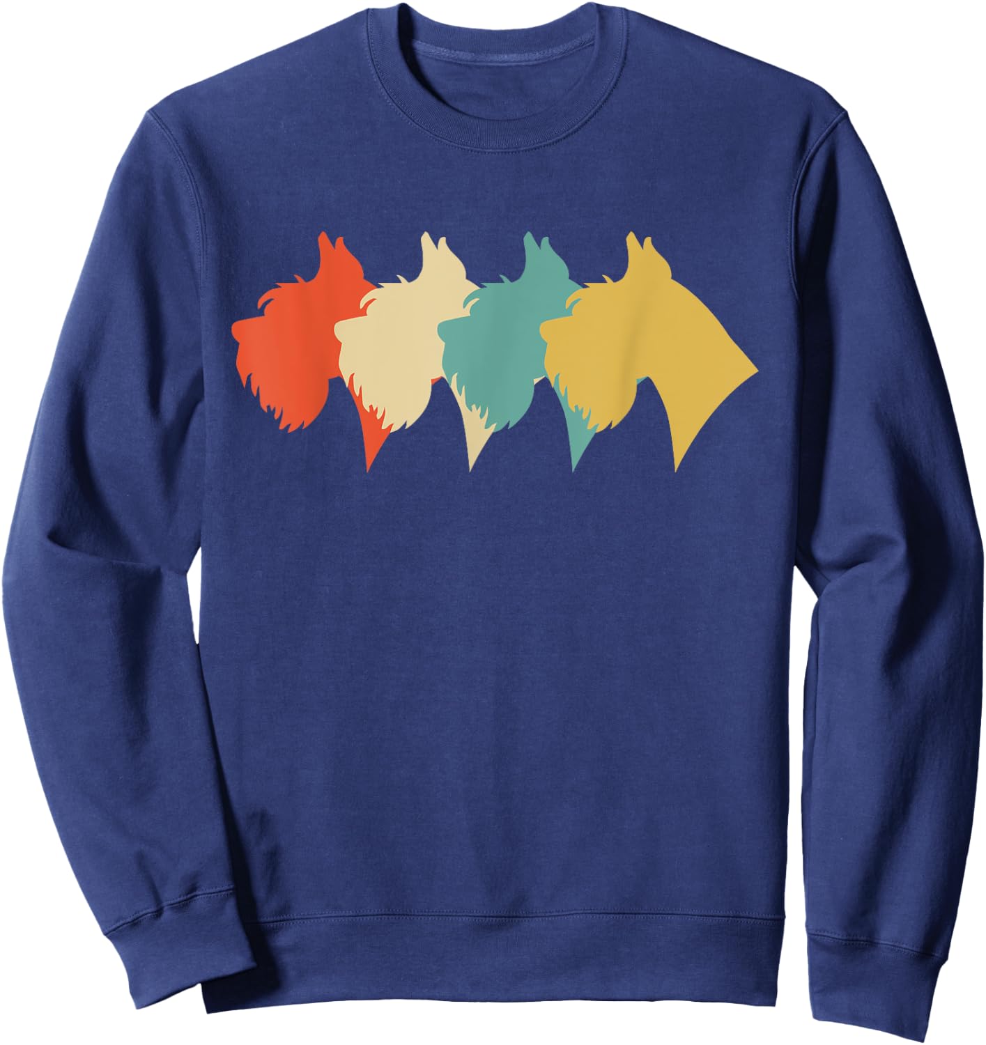 Vintage Retro Art Schnauzer T Shirt Gift Sweatshirt - Sweatshirt | Navy