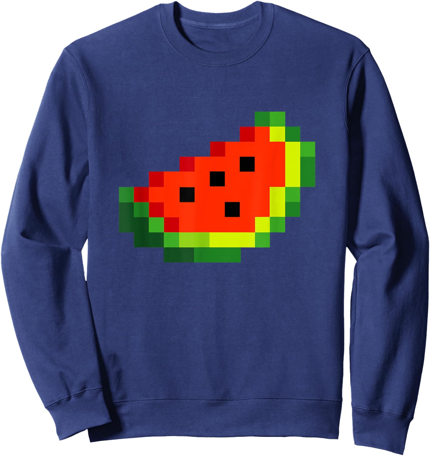 Funny Pixel Watermelon - Retro 8-Bit Arcade Gamer Fruit Sweatshirt - Sweatshirt | Navy