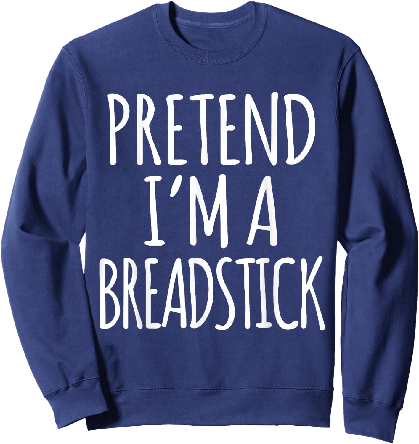 Funny Lazy Halloween Costume Shirt - Breadstick Bread Stick Sweatshirt - Sweatshirt | Navy
