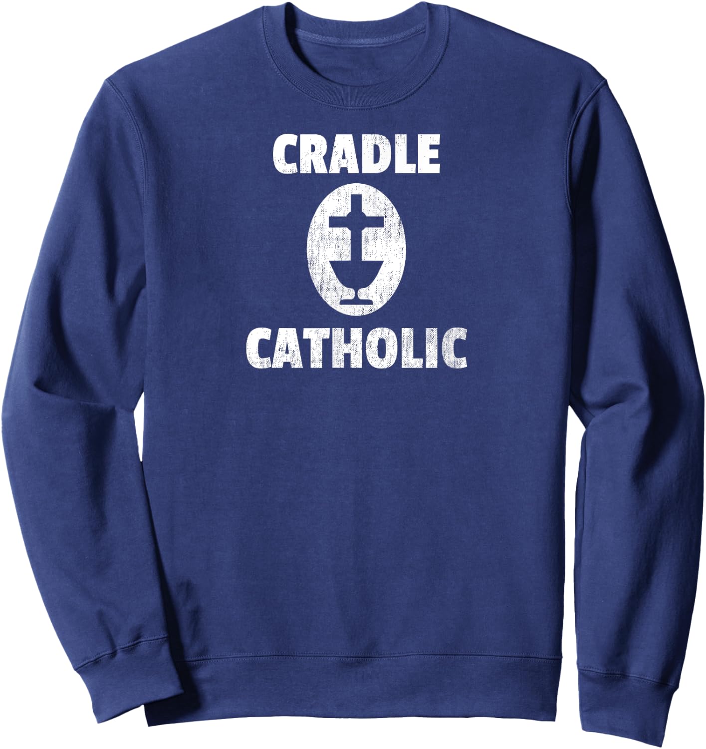 Cradle Catholic Vintage Chalice & Cross Sweatshirt - Sweatshirt | Navy