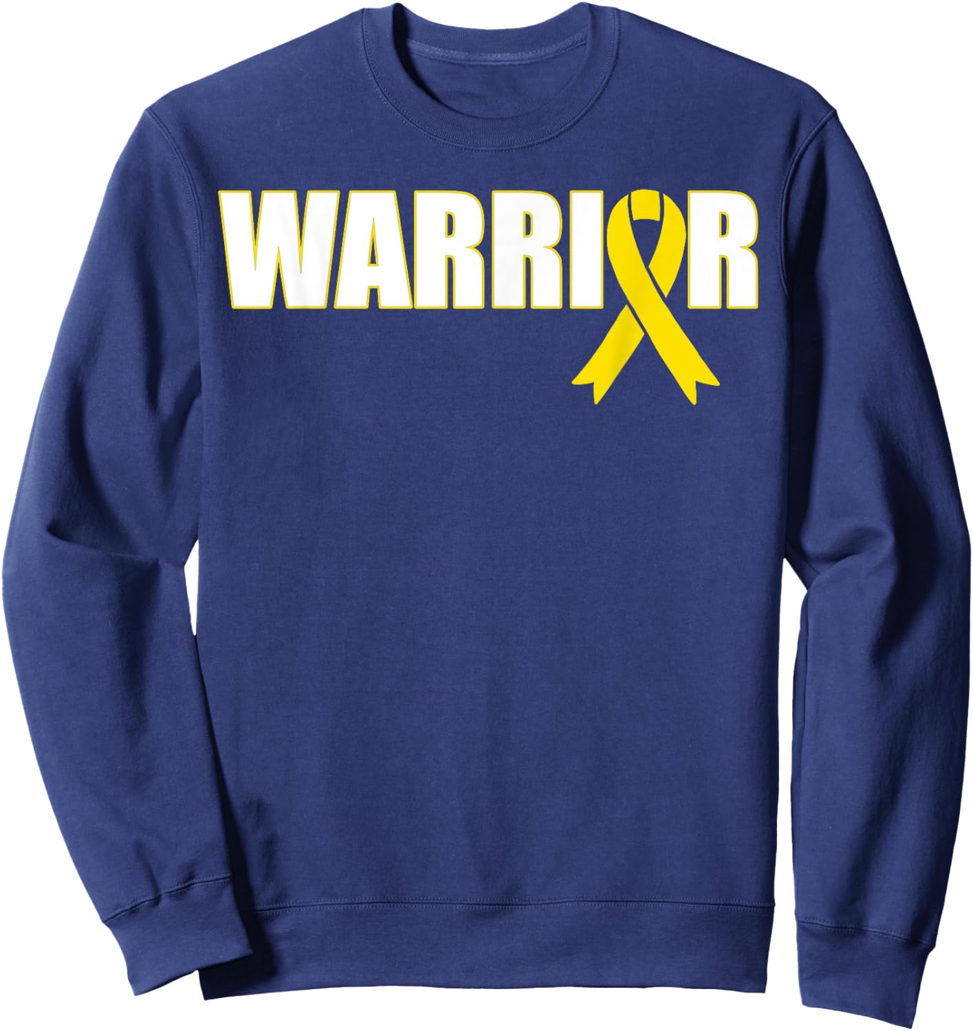 Bone Cancer Warrior - Sarcoma Yellow Ribbon Shirt Sweatshirt - Sweatshirt | Navy