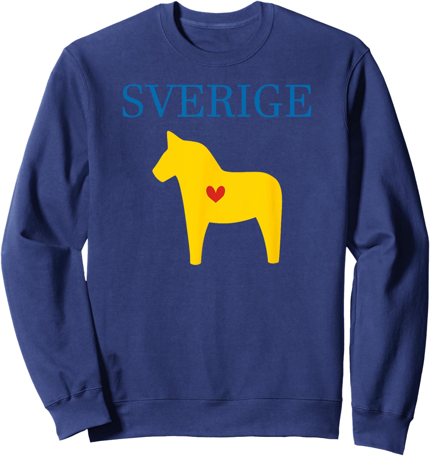Swedish Dala Horse Midsommar Heart Sverige T Shirt Sweatshirt - Sweatshirt | Navy