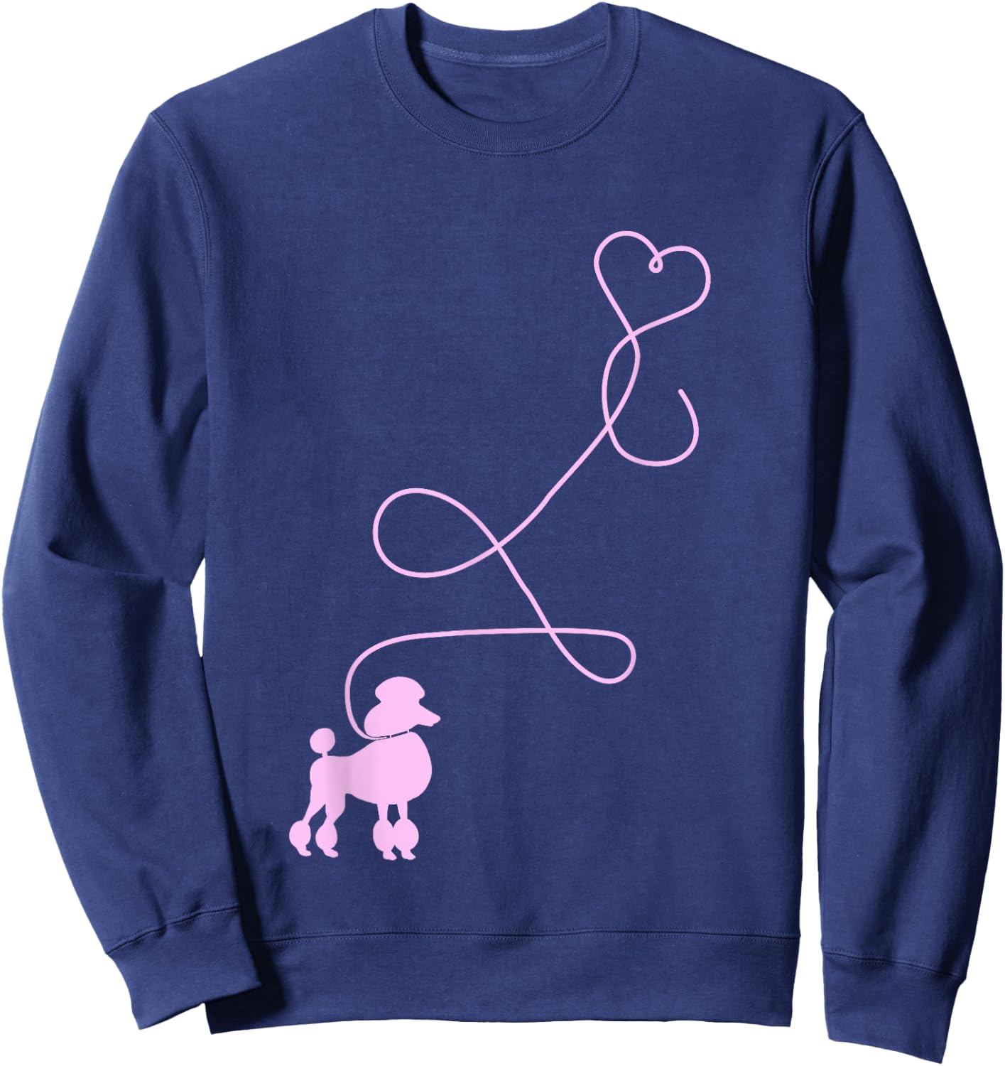 1950's Sock Hop Costume - Dog Cute Poodle Heart Sweatshirt - Sweatshirt | Navy