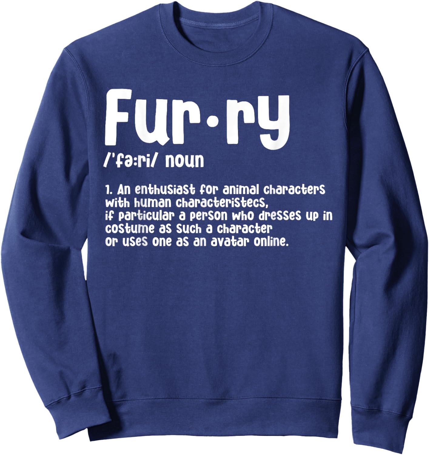 Fursuit Noun Animal Costume Furries Fursuiter Cosplayer Sweatshirt - Sweatshirt | Navy