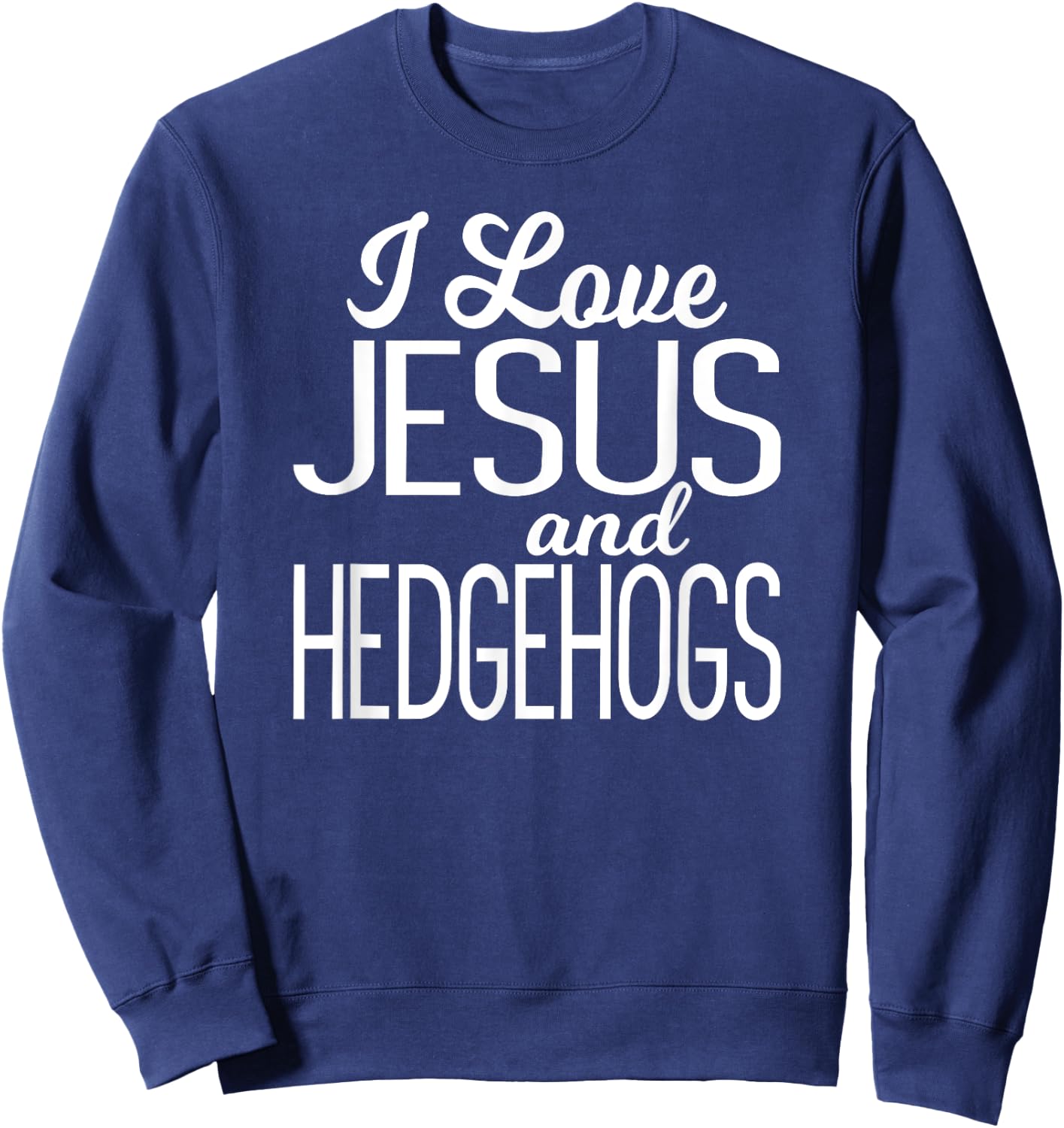 I Love Jesus and Hedgehogs for Hedgie Lovers Sweatshirt - Sweatshirt | Navy