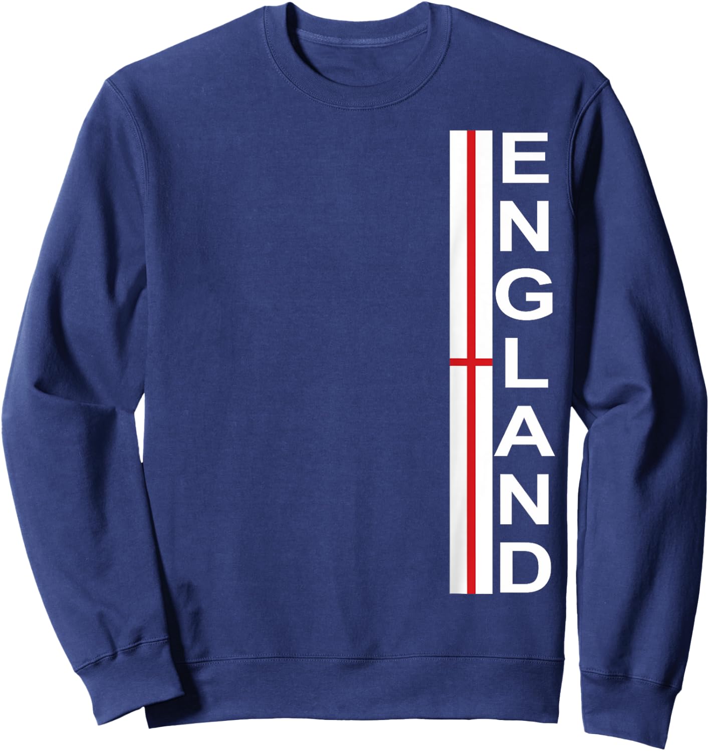 England Vertical Text and English Flag Sweatshirt - Sweatshirt | Navy