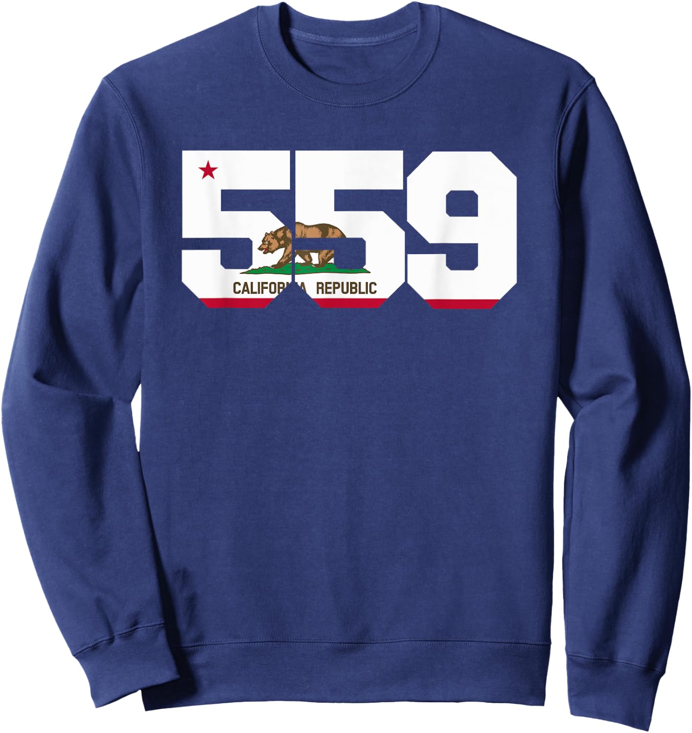 Area Code 559 shirt - Fresno California Sweatshirt - Sweatshirt | Navy