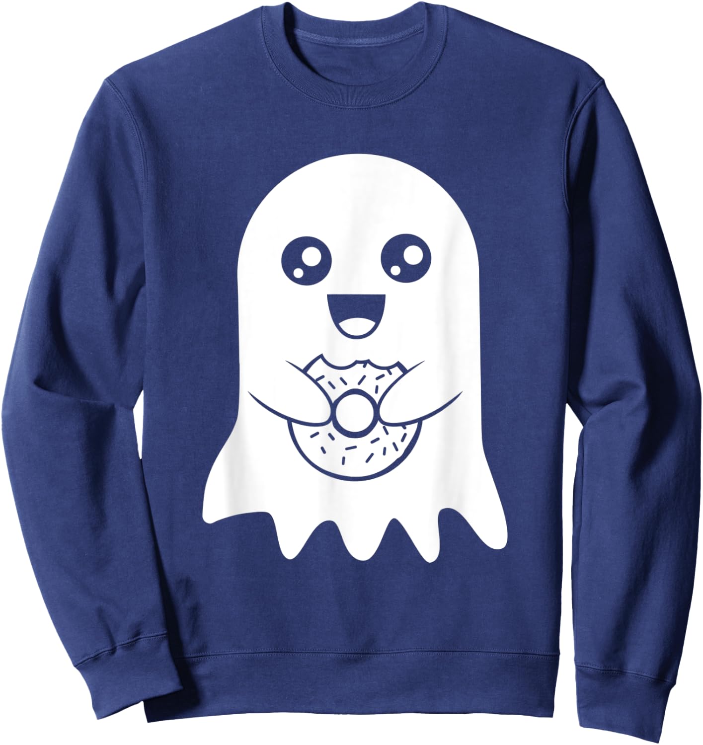 Cute Ghost Funny Donut Halloween Costume Boys Girls Gift Sweatshirt - Sweatshirt | Navy
