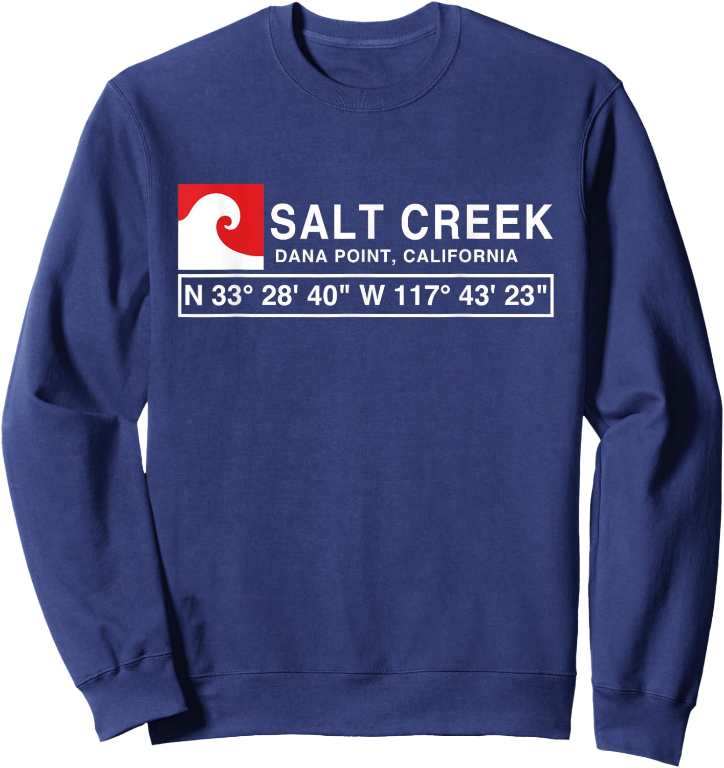 Cool Salt Creek Surf with Gps Coordinates Sweatshirt - Sweatshirt | Navy