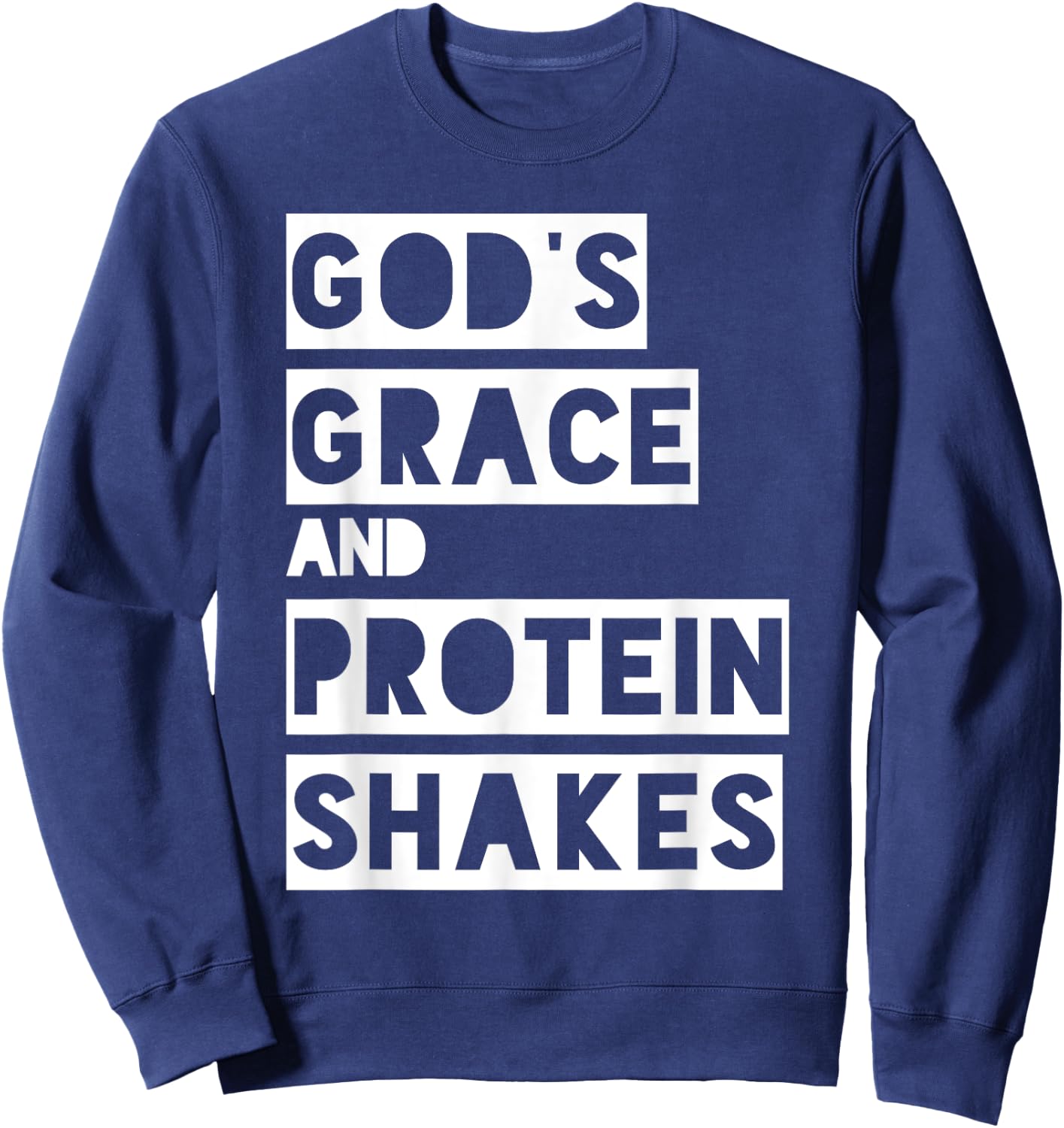 Christian Bodybuilding Workout Gym Design for God's Grace Sweatshirt - Sweatshirt | Navy