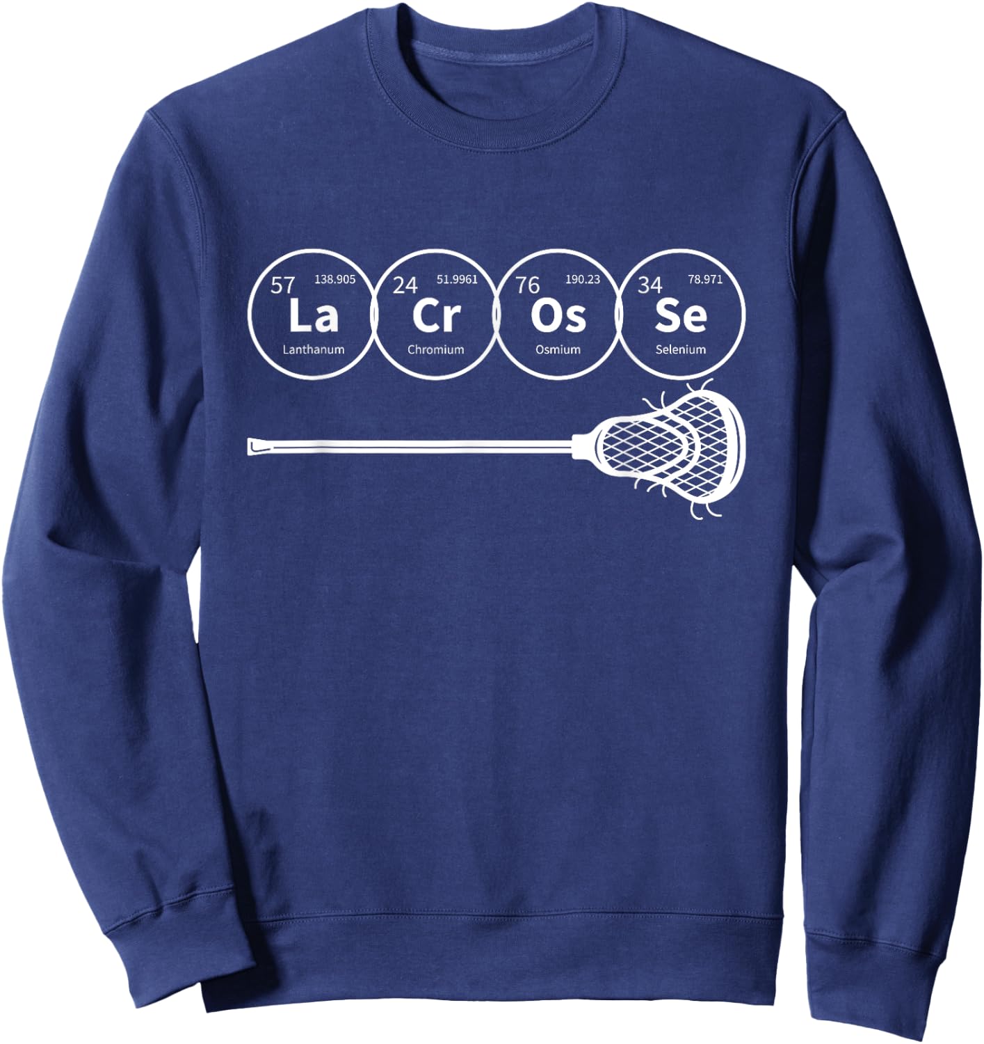 Lacrosse Periodic Table of Elements Chemistry Gift Sweatshirt - Sweatshirt | Navy