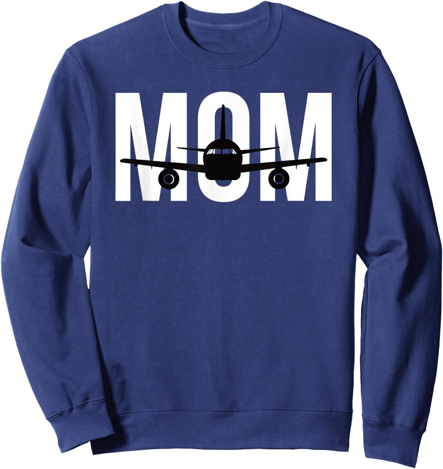 Funny Airplane Pilot Mom Shirt Aviation Lover Gift Mom Pilot Sweatshirt - Sweatshirt | Navy