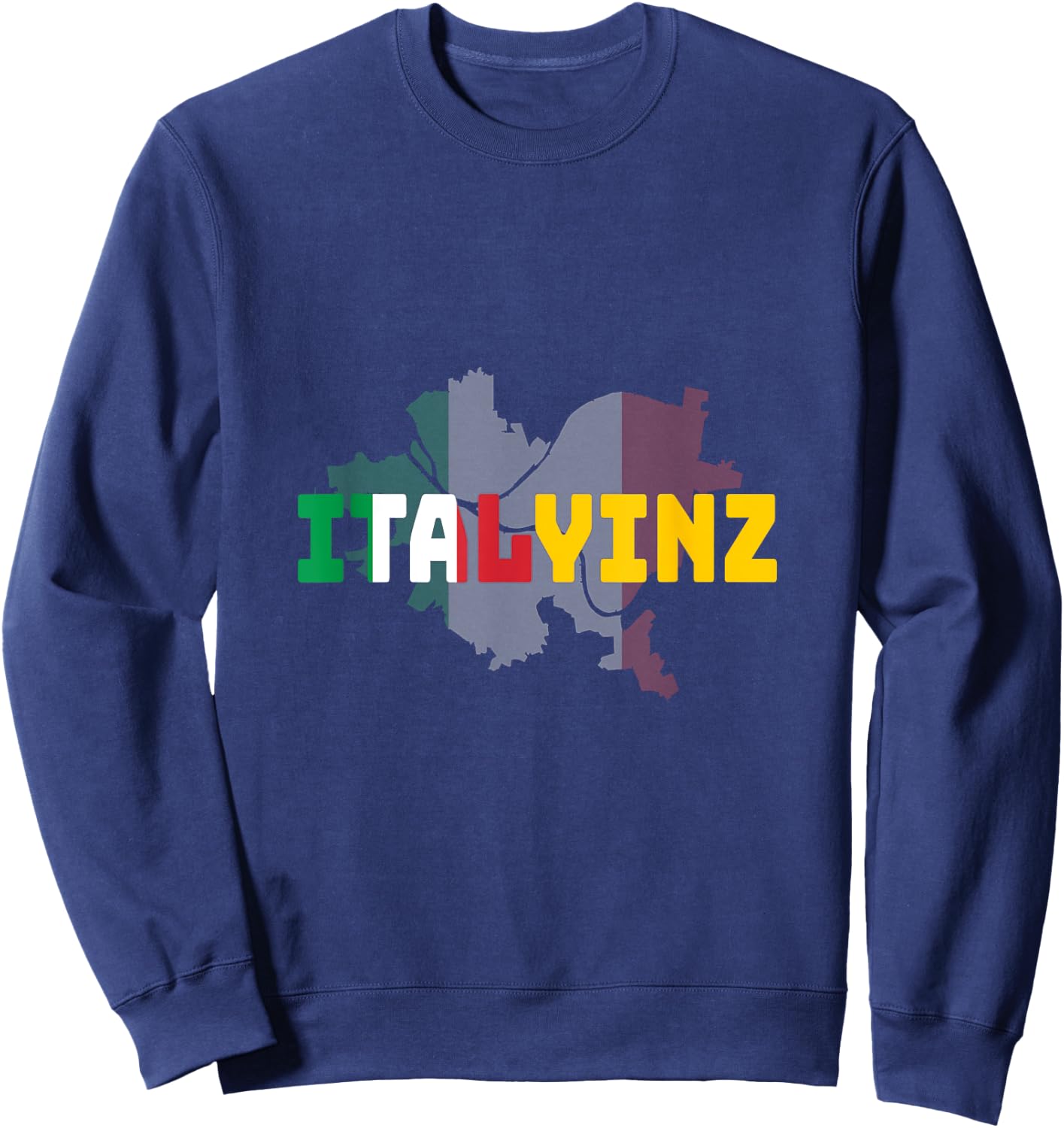 ITALYINZ Pittsburgh Black and Gold Italian Flag Sweatshirt - Sweatshirt | Navy