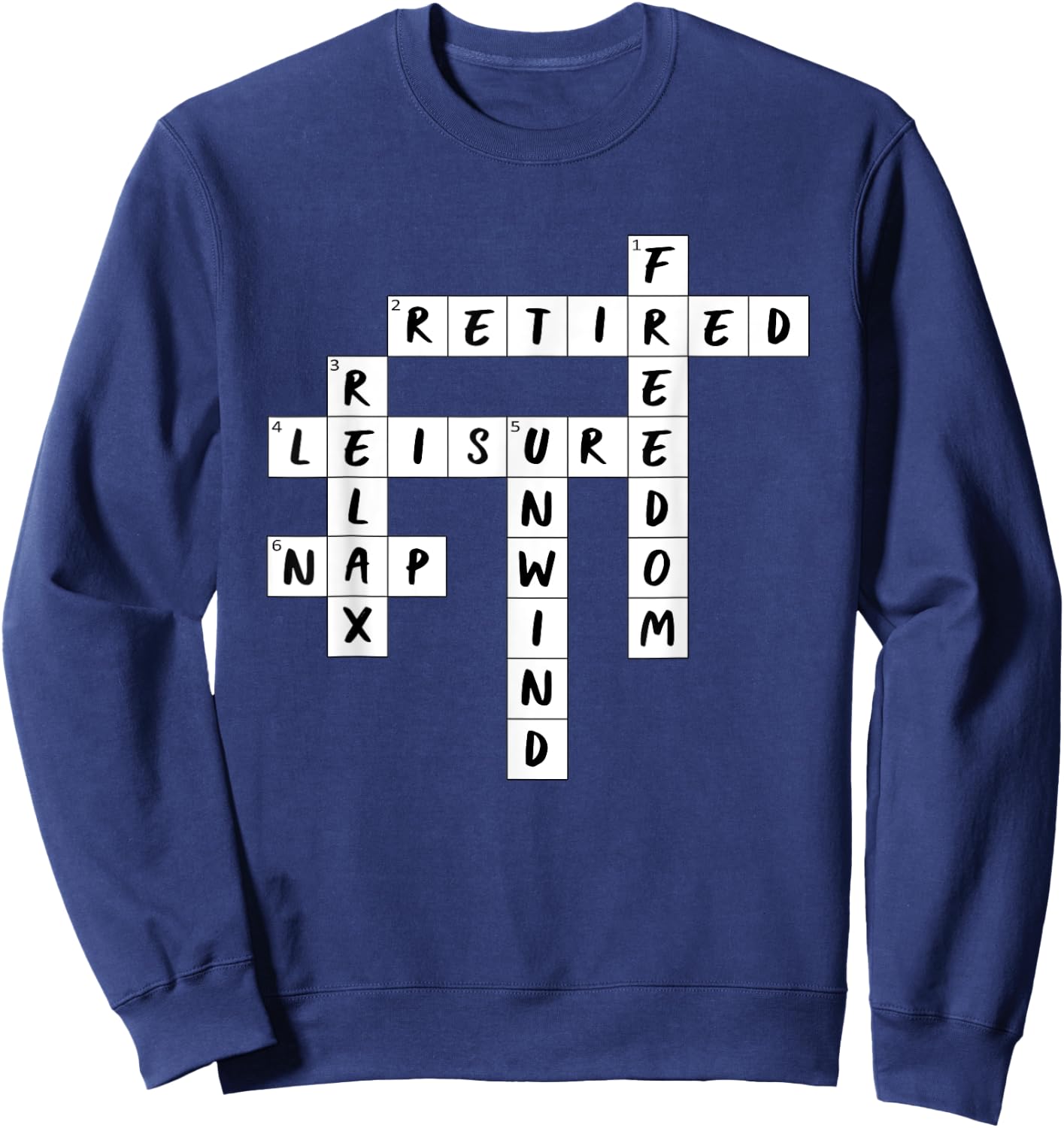Retirement Crossword Puzzle Sweatshirt - Sweatshirt | Navy
