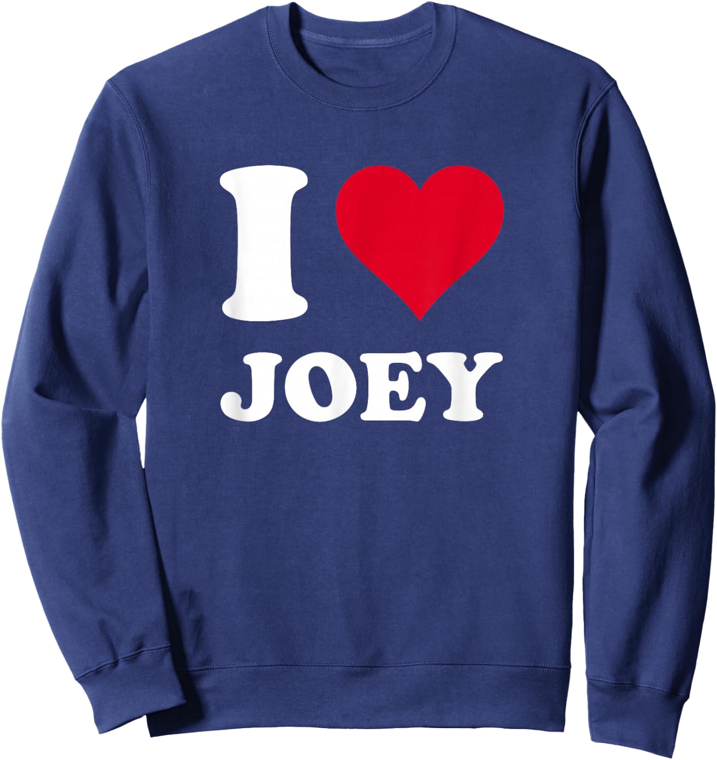 I Heart Joey -Adults I Love Joey Black Small Classic Fit Short Sleeve Sweatshirt - Sweatshirt | Navy