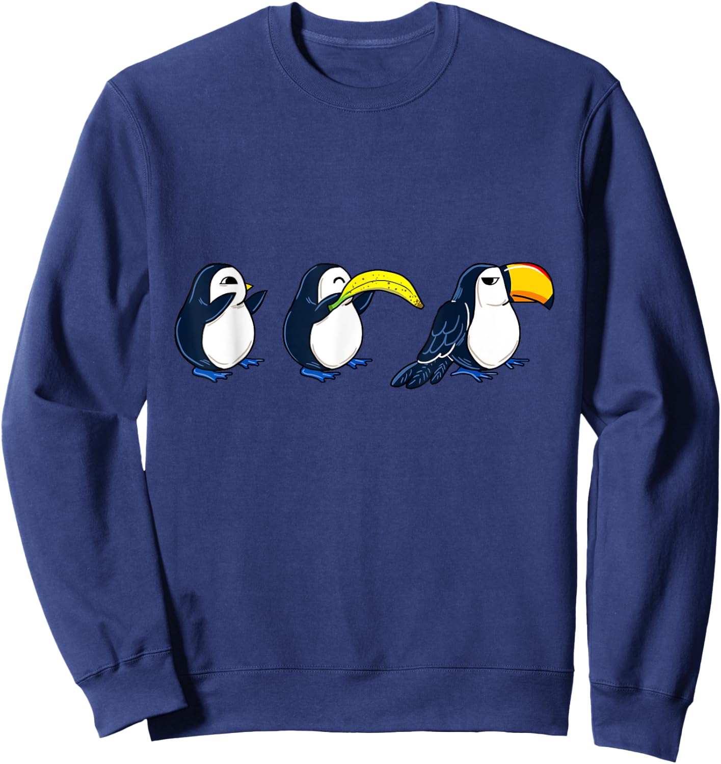 Bird Banana Toucan Funny Animal Puns Joke Humor Memes Gift Sweatshirt - Sweatshirt | Navy