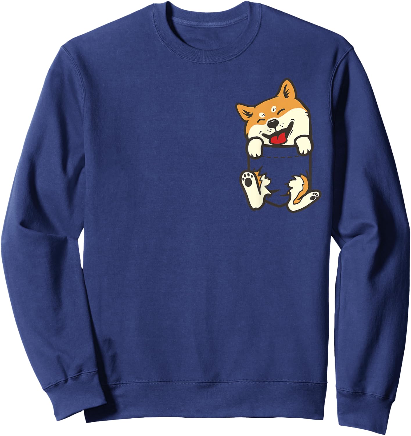 Pocket Shiba Inu Feet Cute Doge Akita Dog Lover Owner Gift Women Kids Sweatshirt - Sweatshirt | Navy