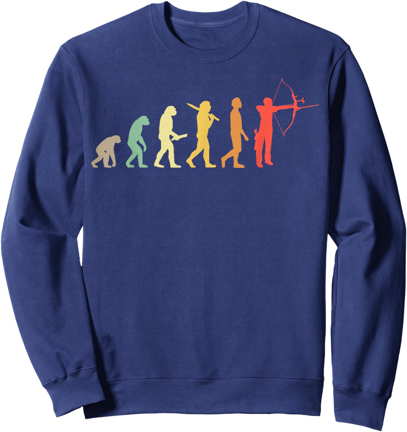 Retro Archery Evolution Gift Archers Sweatshirt - Sweatshirt | Navy