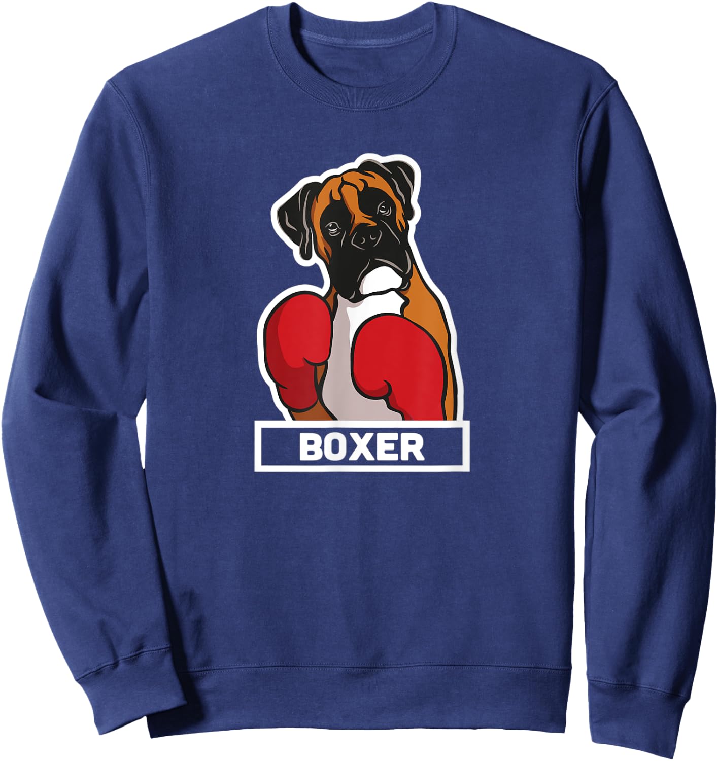 Boxer Dog Boxing Gloves Funny Boxing Women Kids Sweatshirt - Sweatshirt | Navy