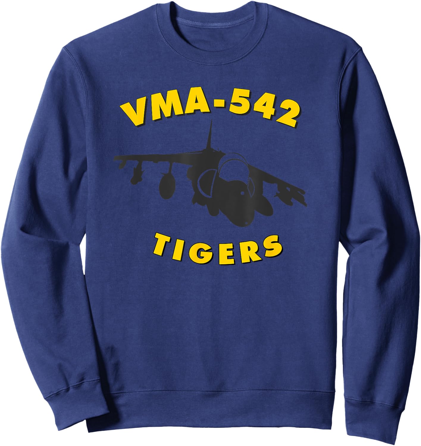VMA-542 Tigers Attack Squadron AV-8B Harrier Sweatshirt - Sweatshirt | Navy