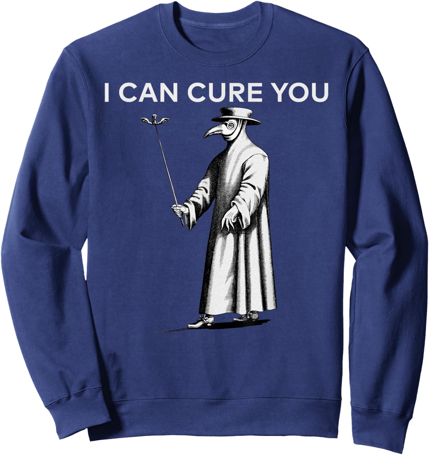 Vintage Plague Doctor Black Plague Black Death Macabre Sweatshirt - Sweatshirt | Navy
