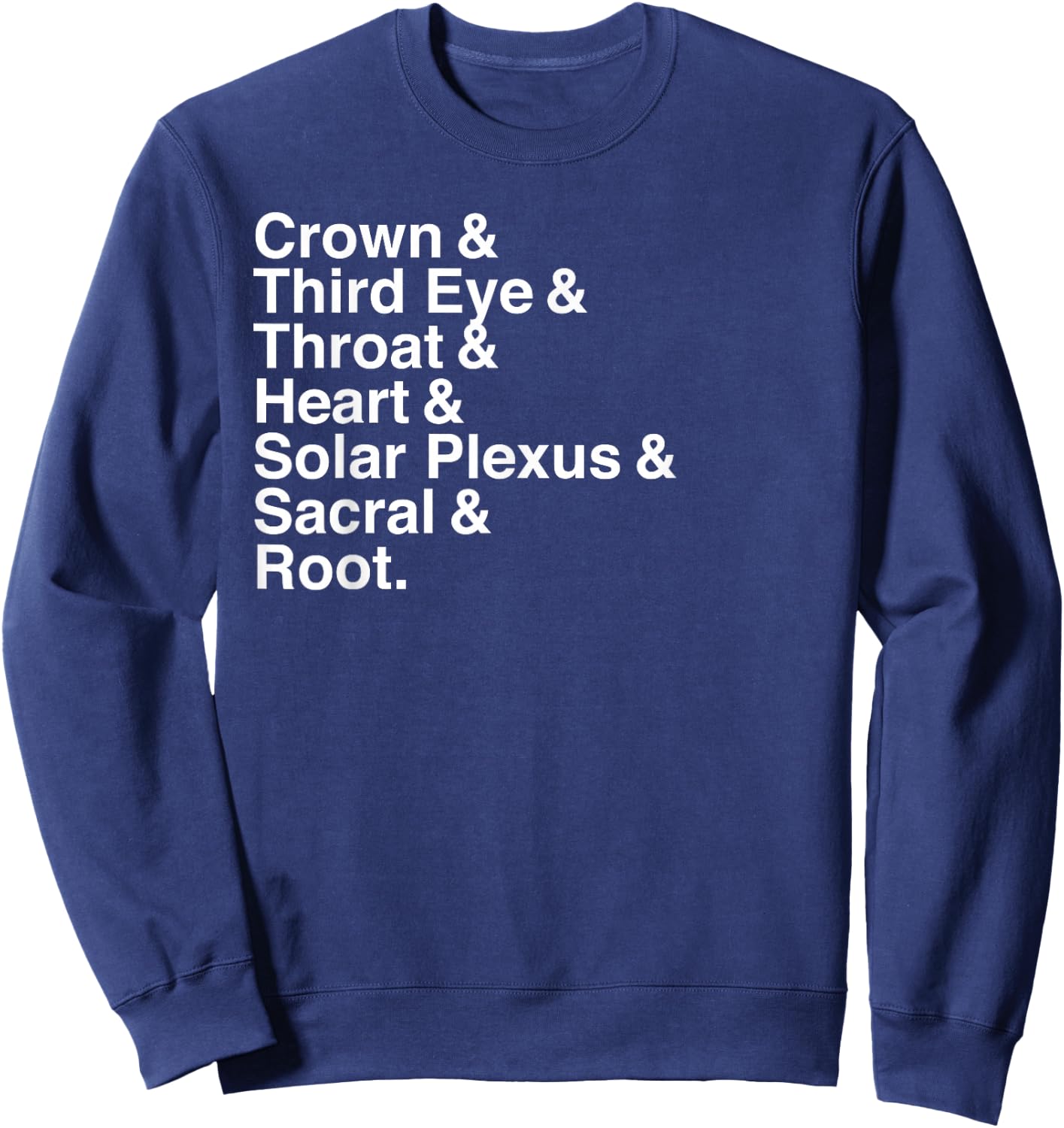 Yoga, Seven Chakras Helvetica Graphic Sweatshirt - Sweatshirt | Navy