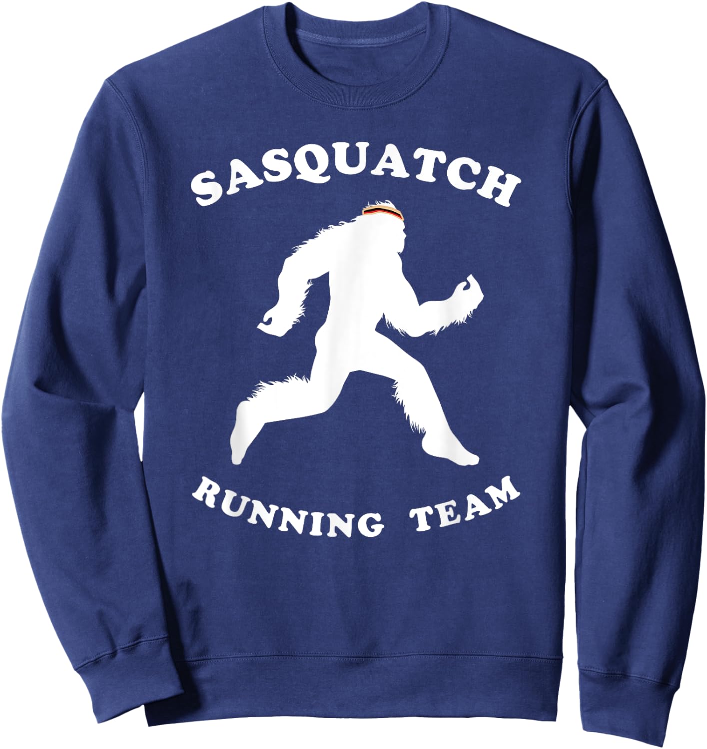 Sasquatch Running Team Shirt, Ape Man Marathon Runner Sweatshirt - Sweatshirt | Navy