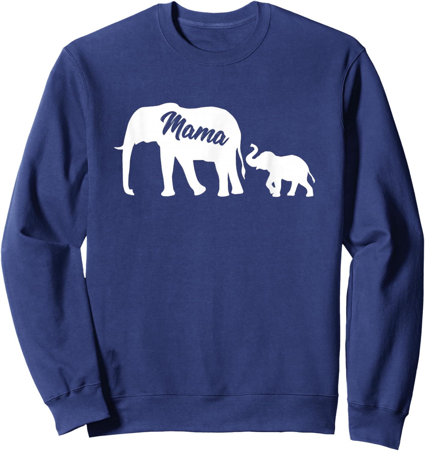 Elephant Mama With Baby Mother's Day Mom Gift Sweatshirt - Sweatshirt | Navy